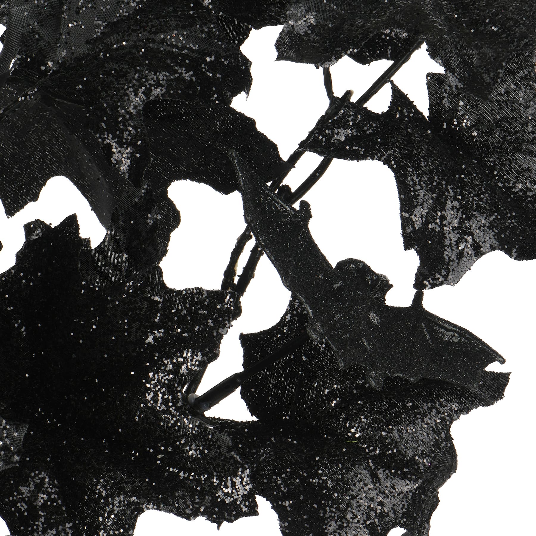 32&#x22; Black Glitter Maple Leaves Stem by Ashland&#xAE;