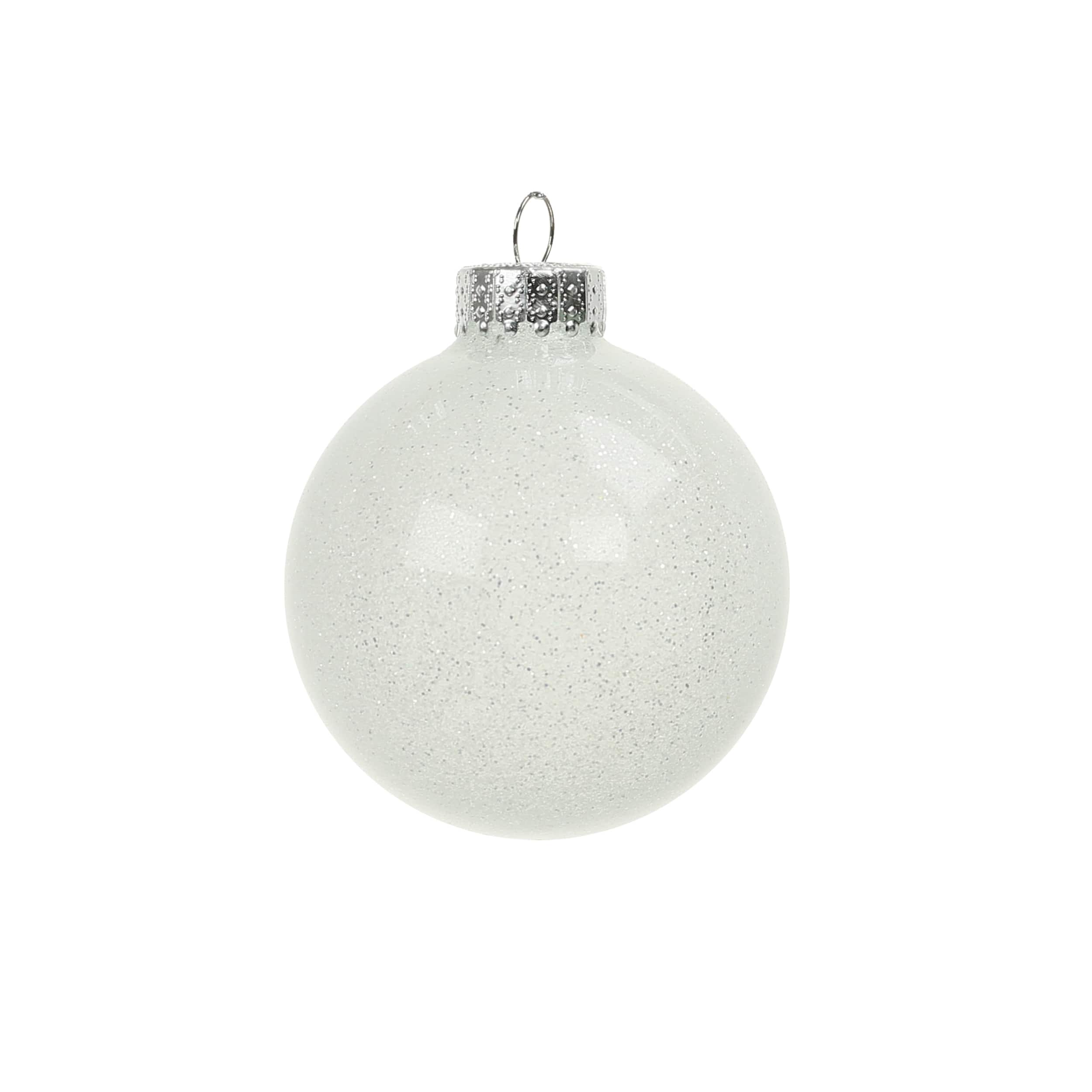 6 Pack 2.5&#x22; Glitter Glass Ball Ornaments by Ashland&#xAE;