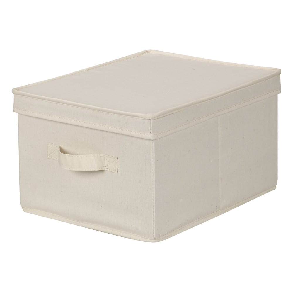 Household Essentials Canvas Storage Box with Lid