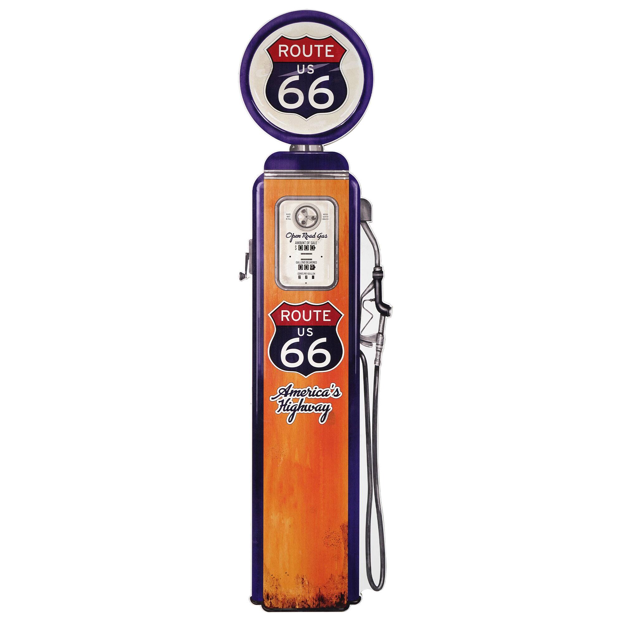 American Art D&#xE9;cor&#x2122; 60.5&#x22; Licensed Route 66 Gas Pump Plaque Wall D&#xE9;cor