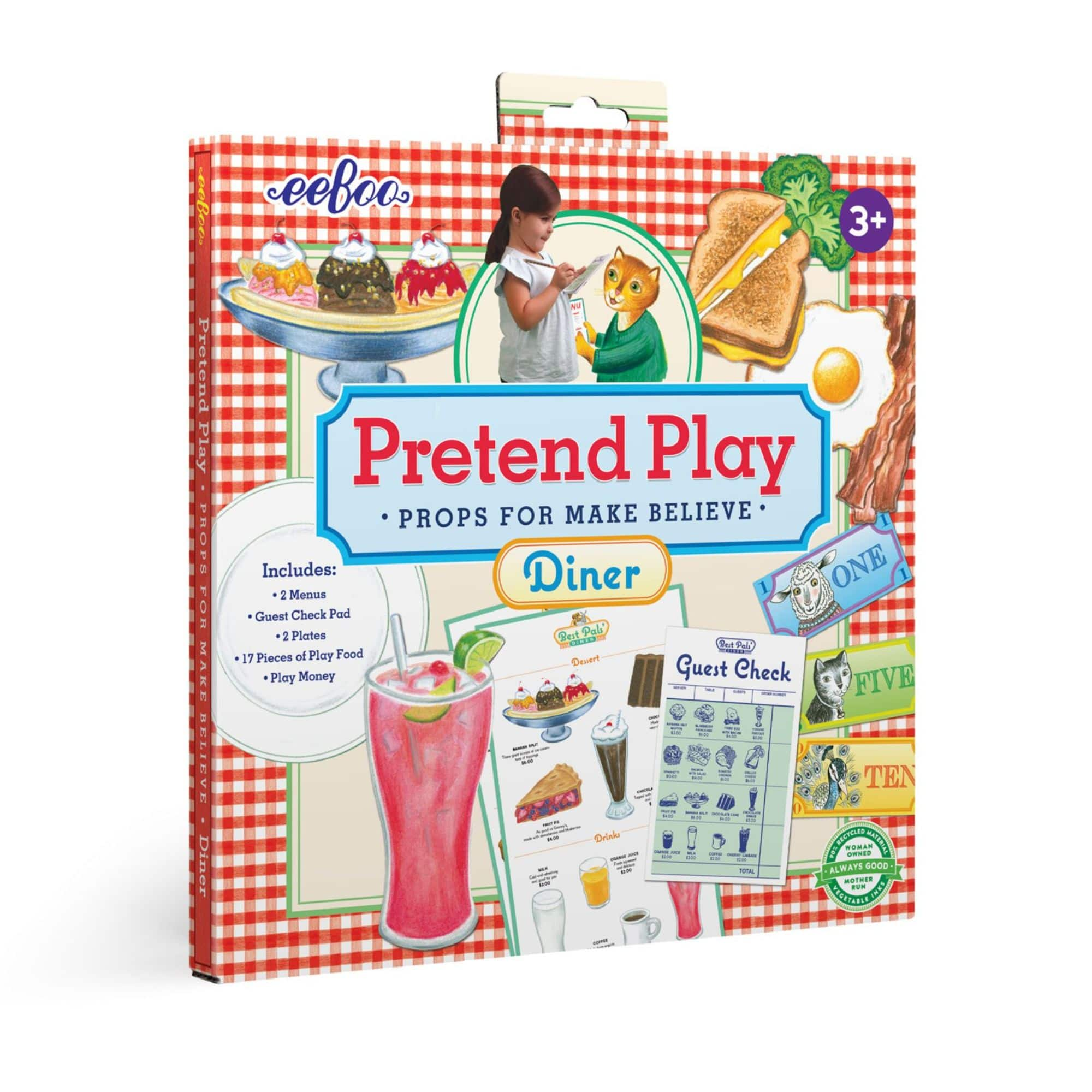 eeBoo Pretend Play Best Pals&#x27; Diner Set