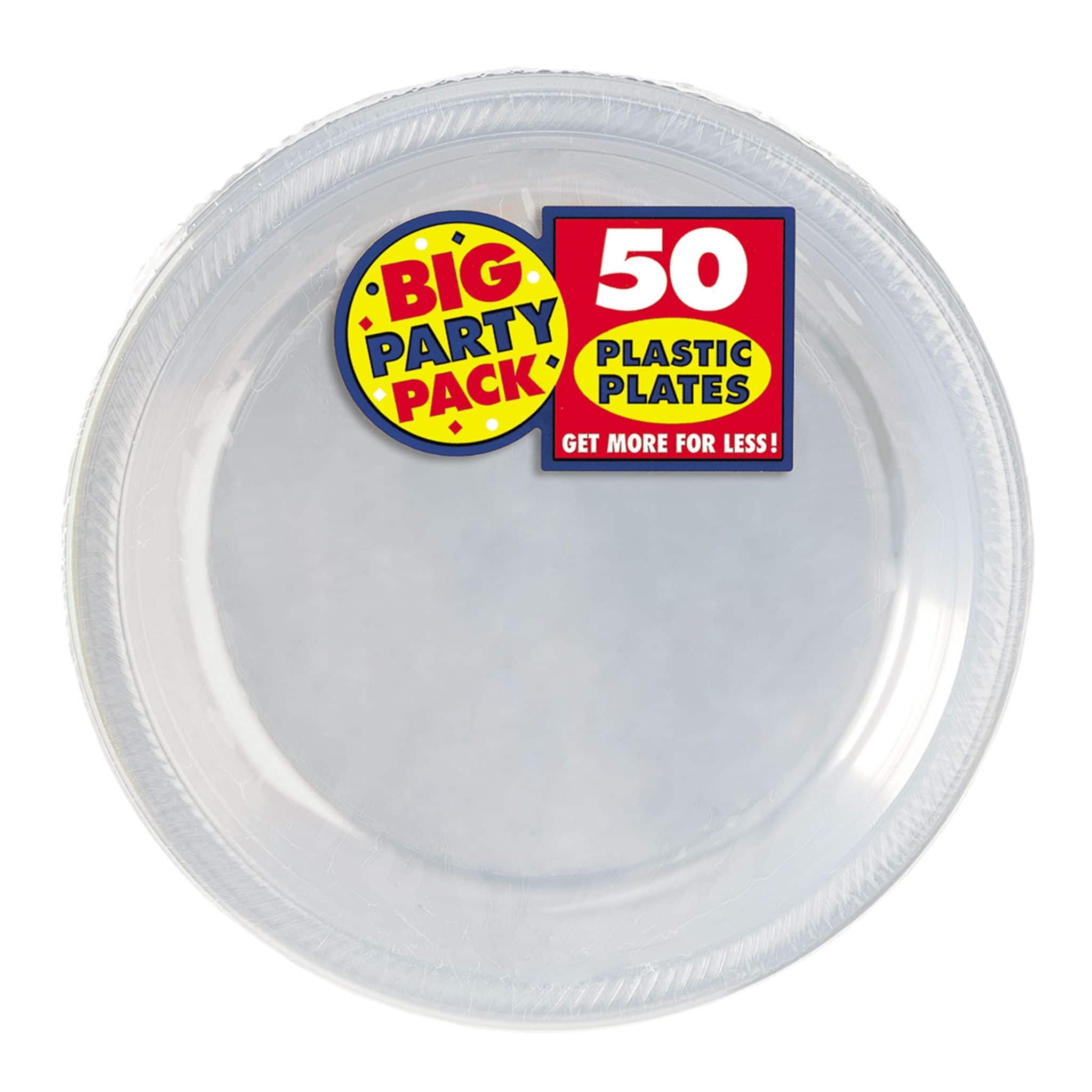 7" Round Plastic Plates, 100ct.