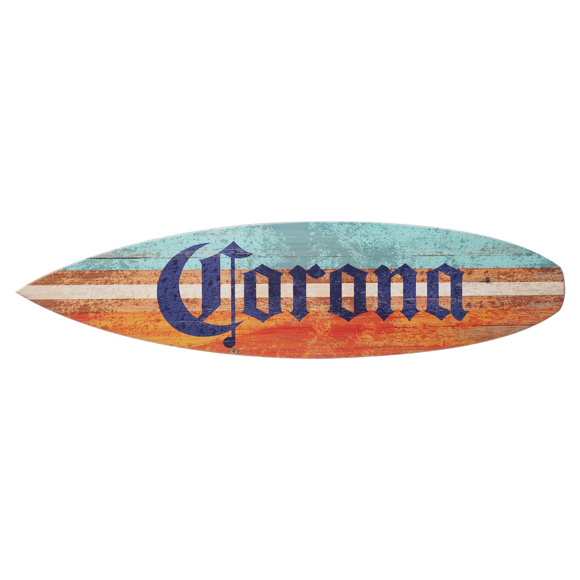 Licensed Corona Color Wood Tones Surfboard Plaque Wall Sign - 60"x15"