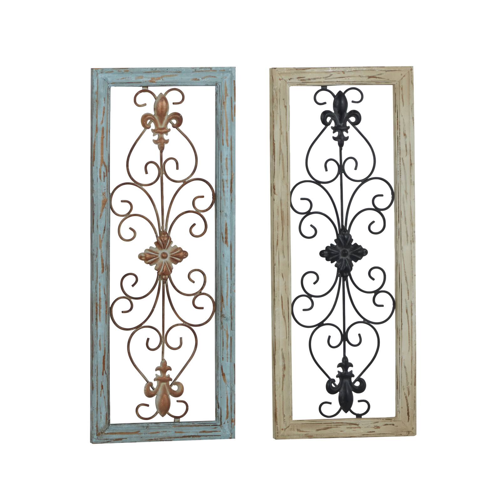 Set of 2 Multi Colored Wood Rustic Wall Decor, 12&#x22; x 30&#x22;