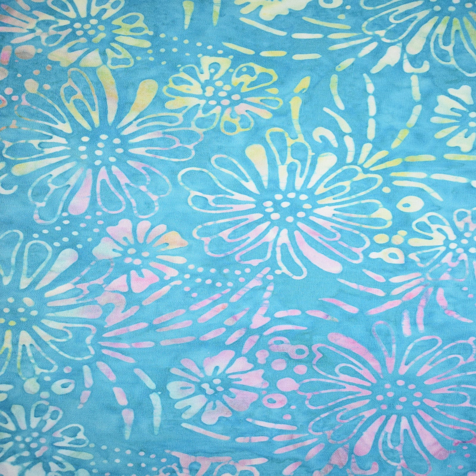 Premium Indonesian Batik Turquoise Tie Dye Daisy Fabric | Michaels