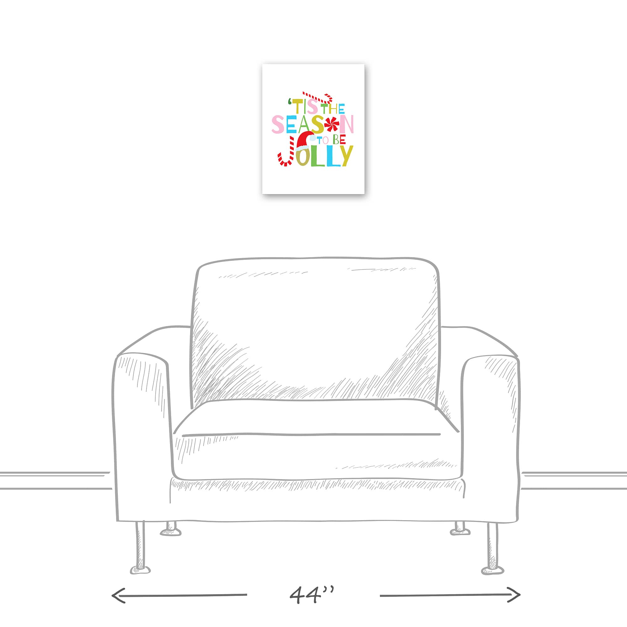 Tis the Season to be Jolly 11x14 Canvas Wall Art