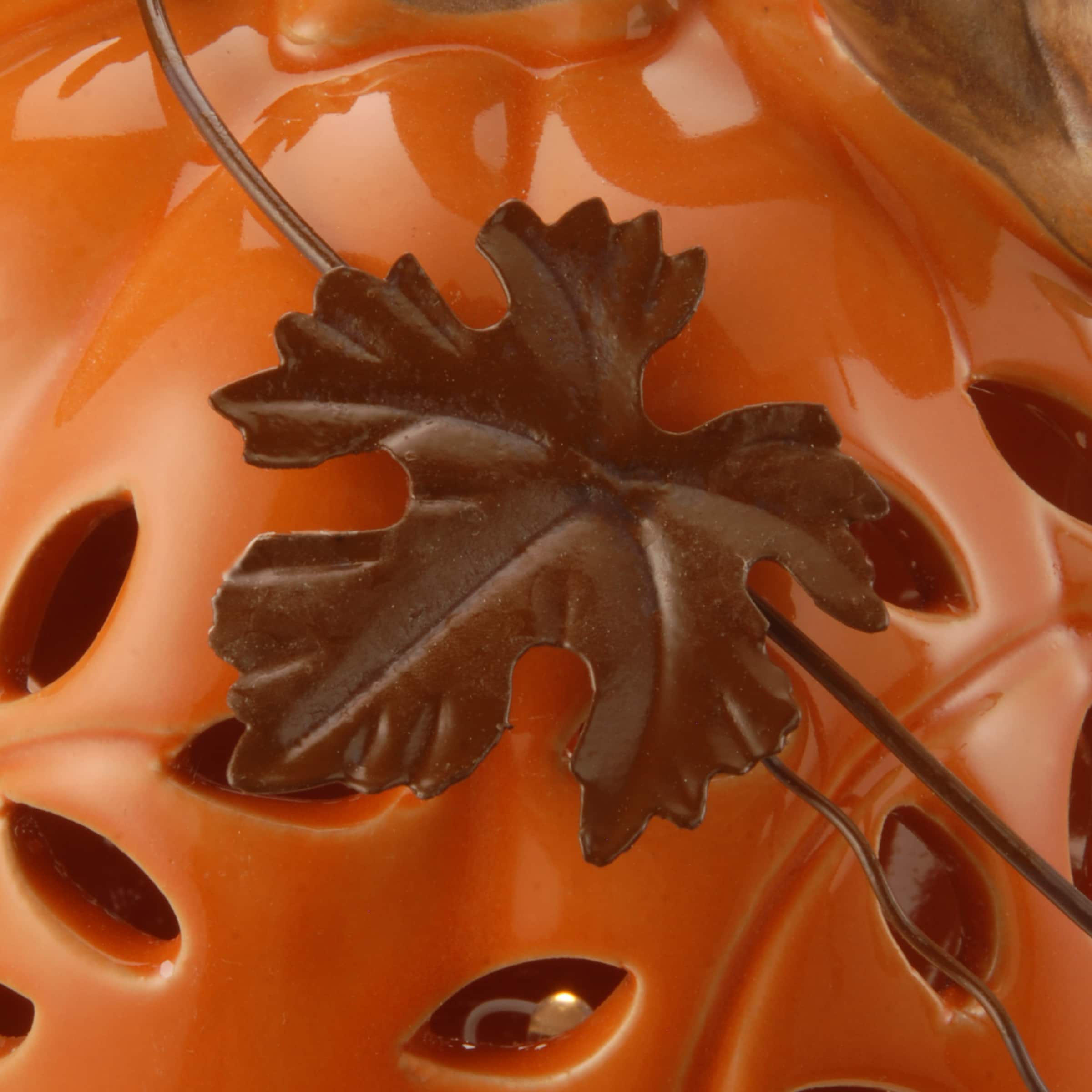 6" Ceramic Pumpkin LED Decoration