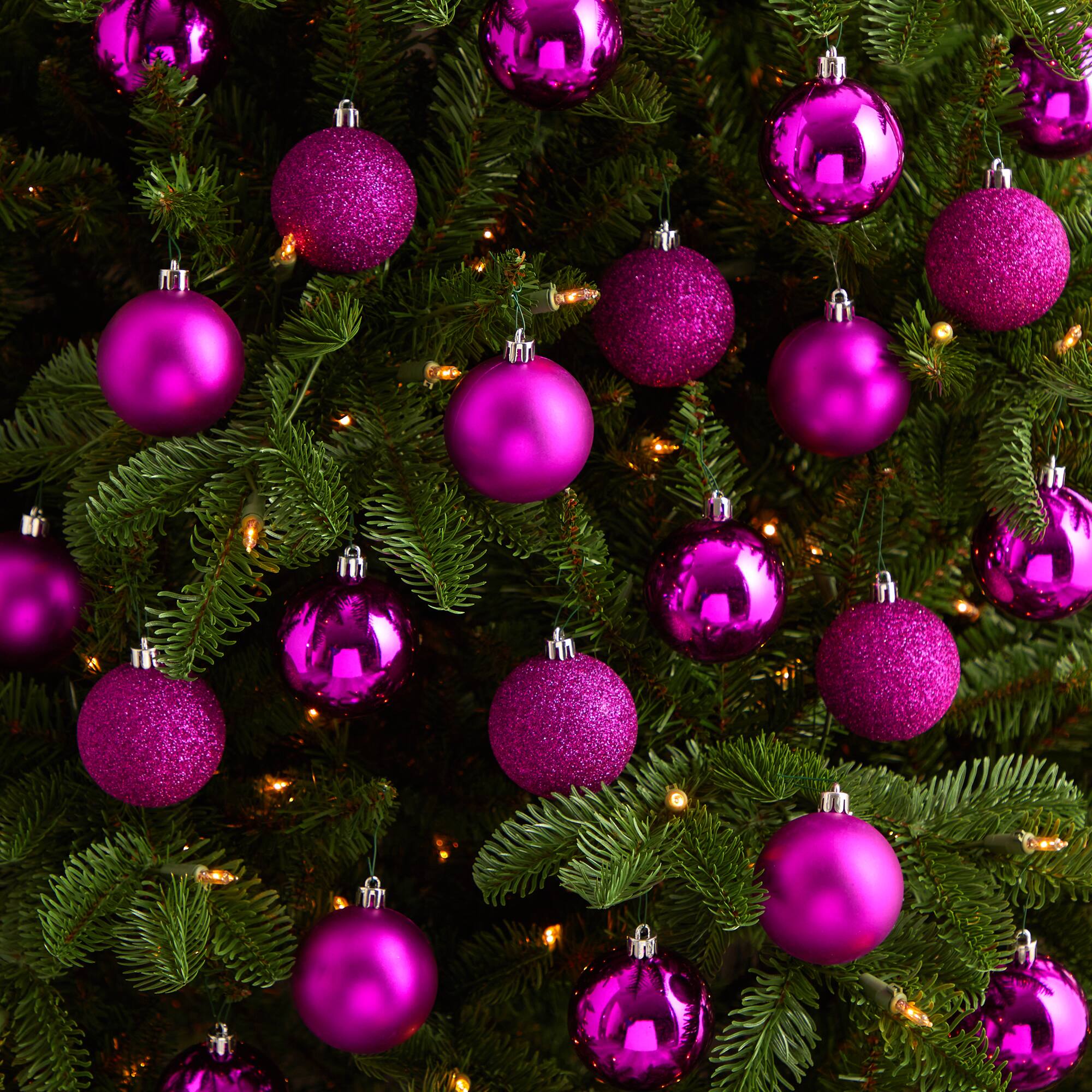 30ct. 2.5&#x22; Pink Shatterproof Christmas Ornaments