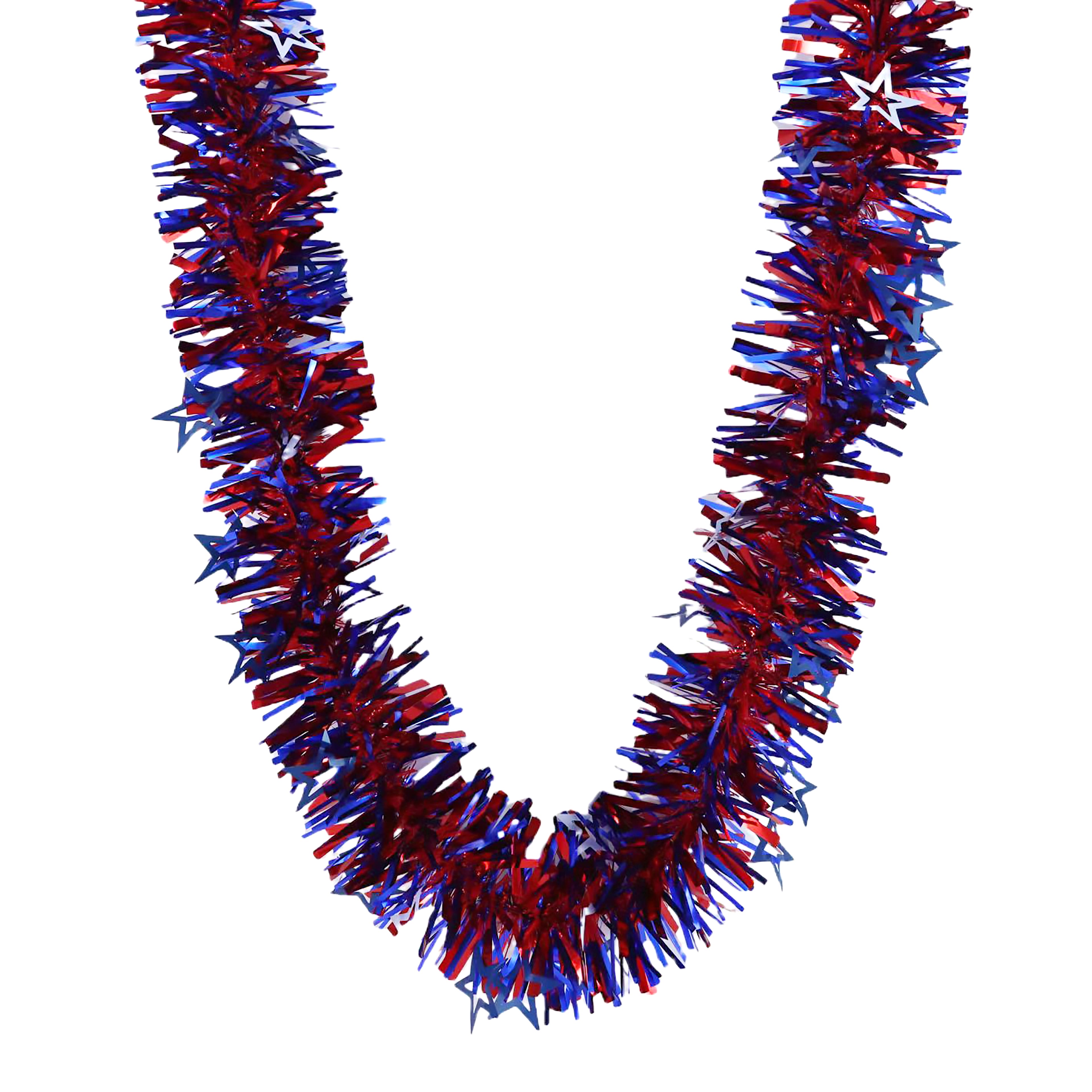 6ft. Red, White &#x26; Blue Tinsel &#x26; Stars Garland by Ashland&#xAE;