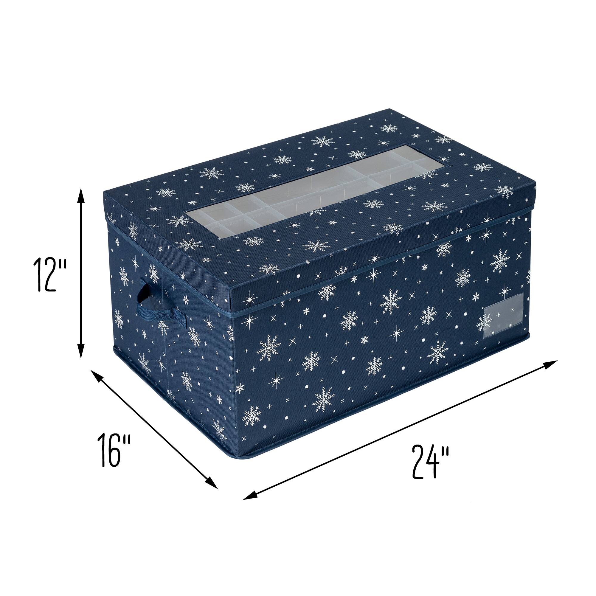 24&#x22; x 12&#x22; Honey Can Do Deluxe 72 Ornament Storage Box