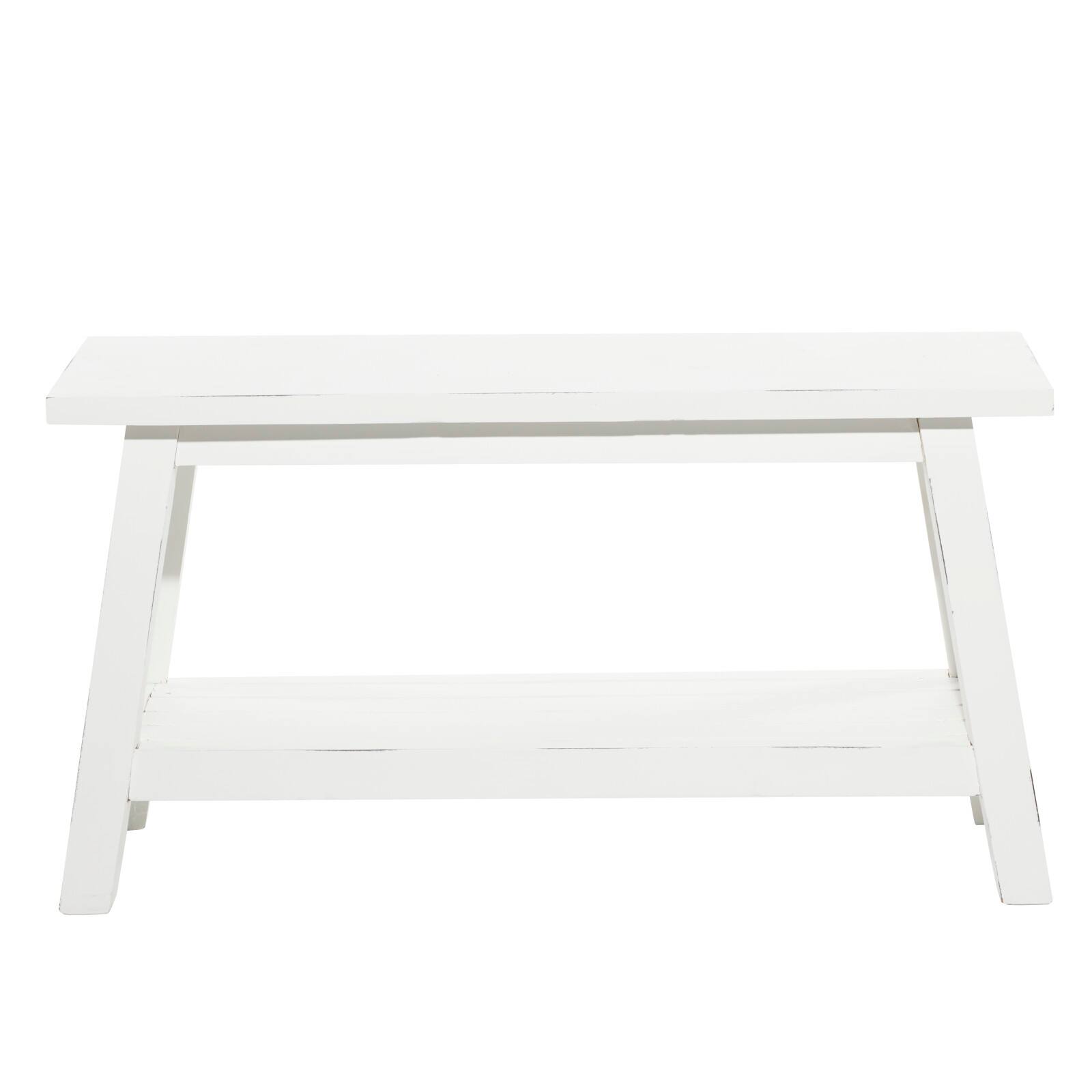 White Wood Farmhouse Bench