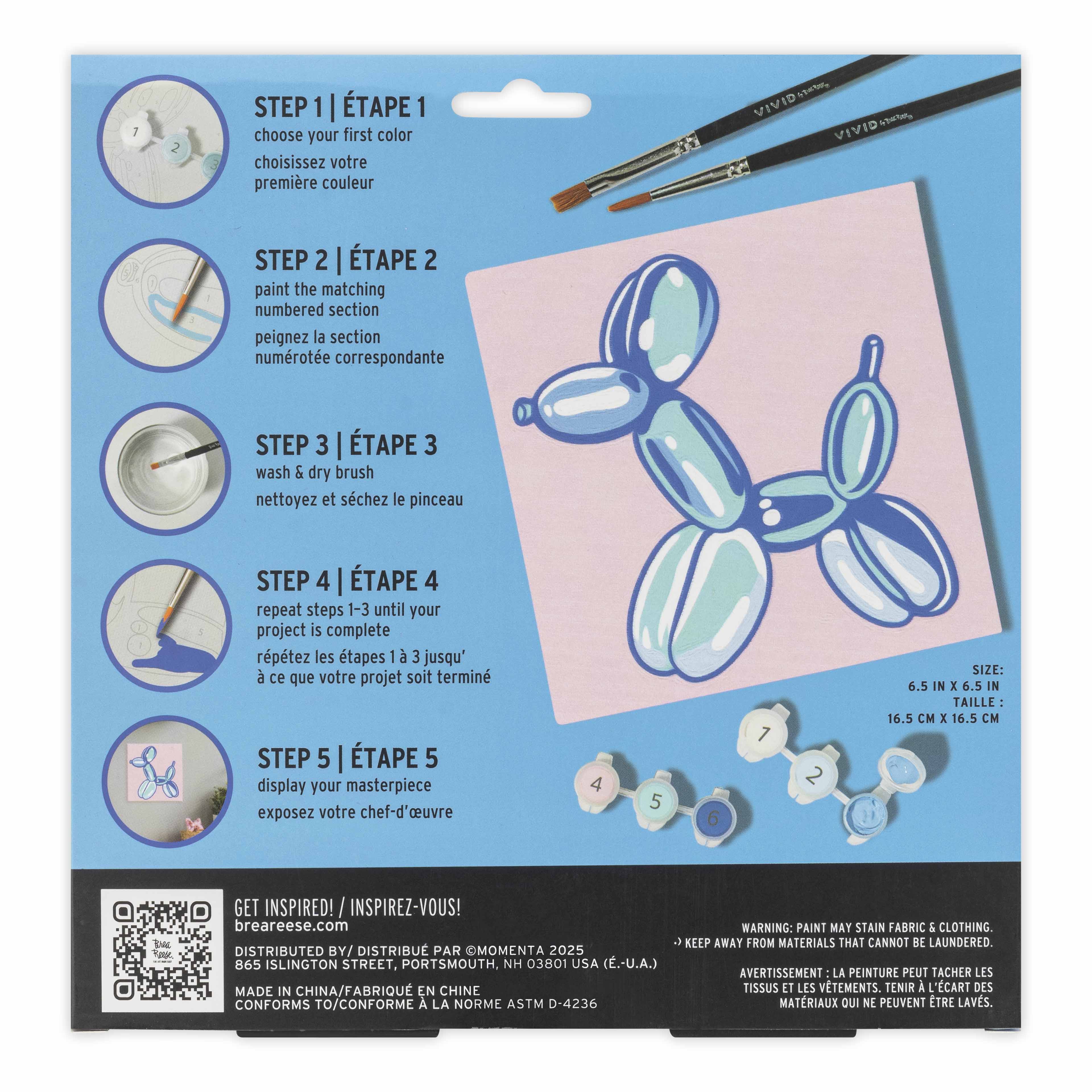 VIVID by Brea Reese&#xAE; Balloon Dog Acrylic Paint-by-Number Kit