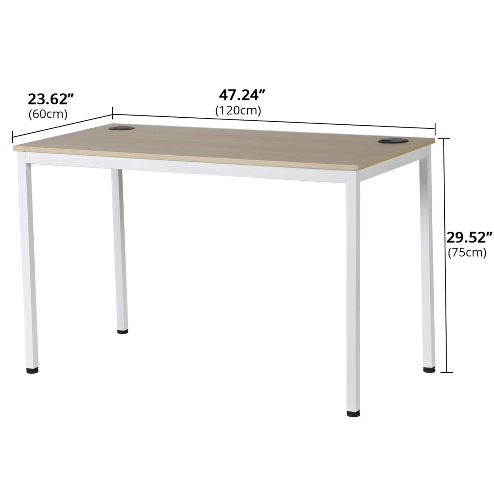 Eureka Ergonomic&#xAE; 47&#x22; Natural D02 Simple Style Crafting Table &#x26; Workstation with White Legs