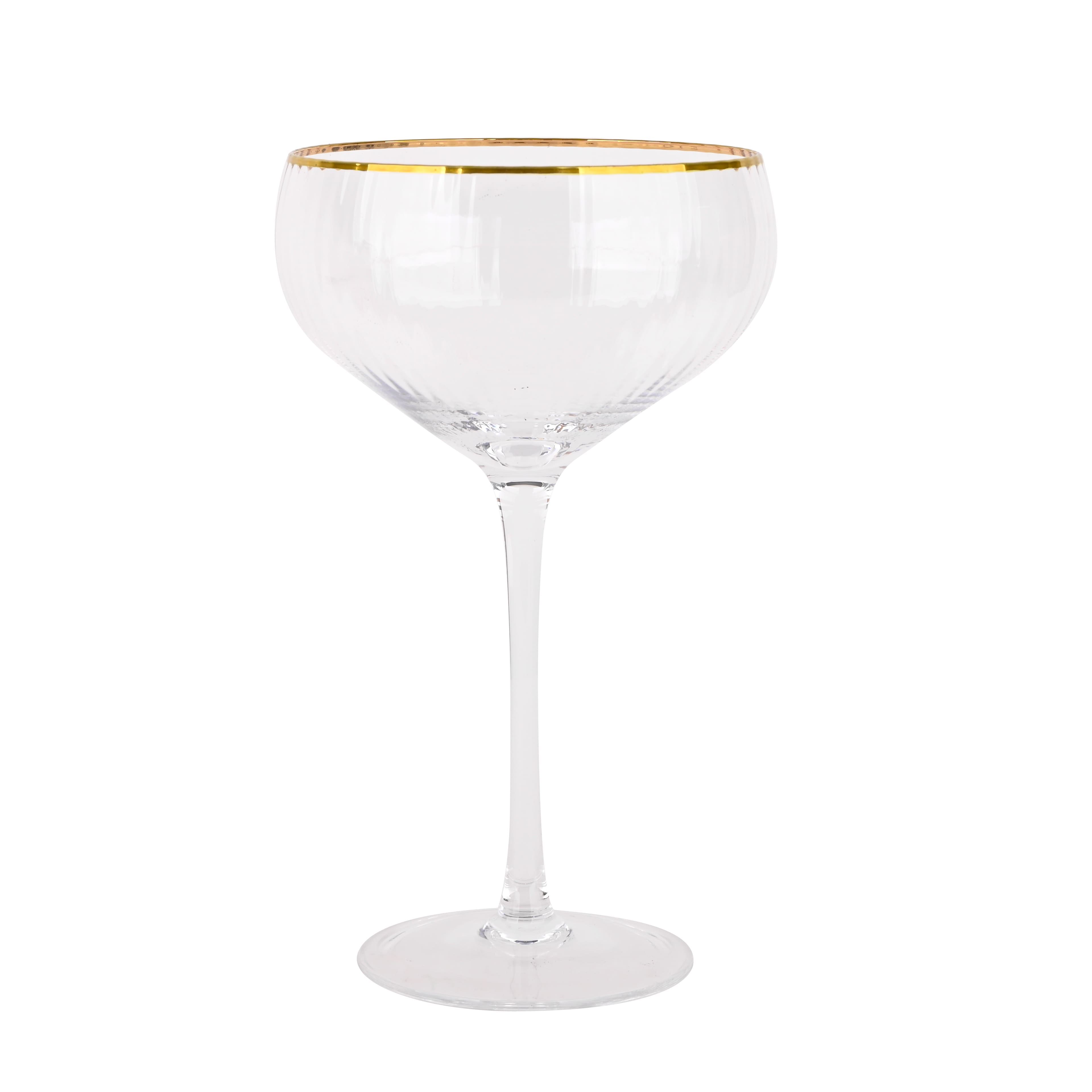 11oz. Clear Coupe Glasses with Gold Rim, 2ct. by Celebrate It™