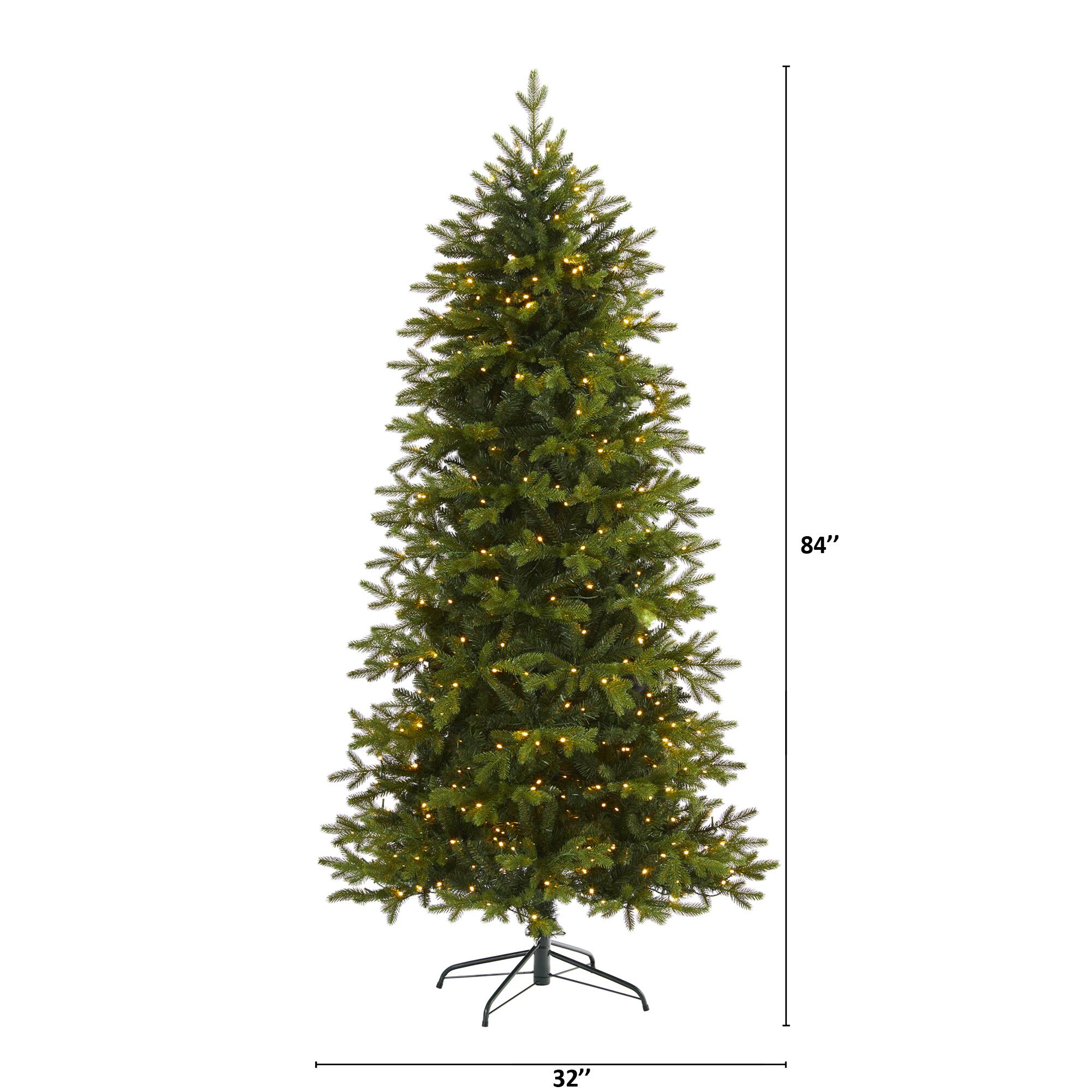 7ft. Pre-Lit Belgium Fir Artificial Christmas Tree, Clear LED Lights