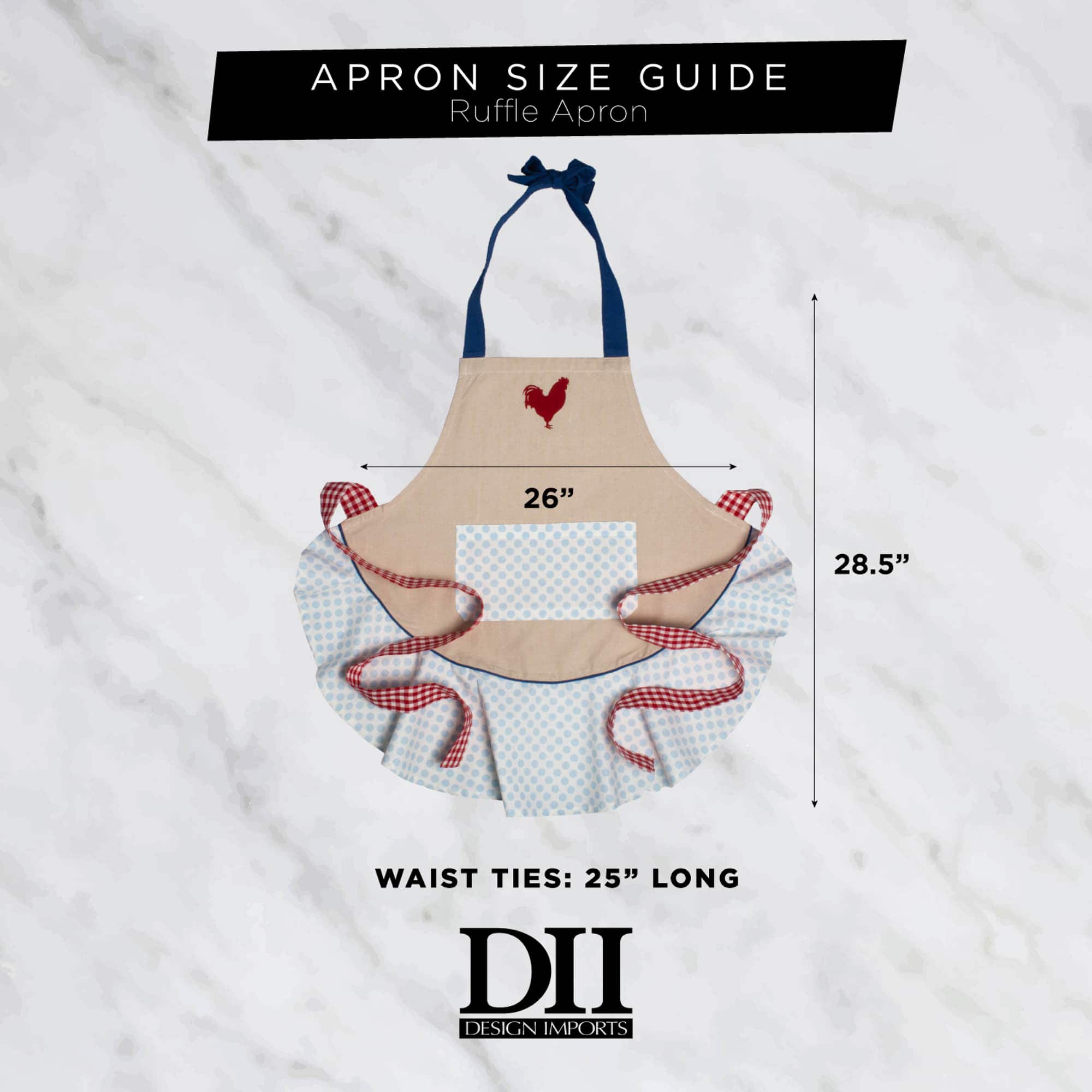 DII&#xAE; White Christmas Tree Ruffle Apron