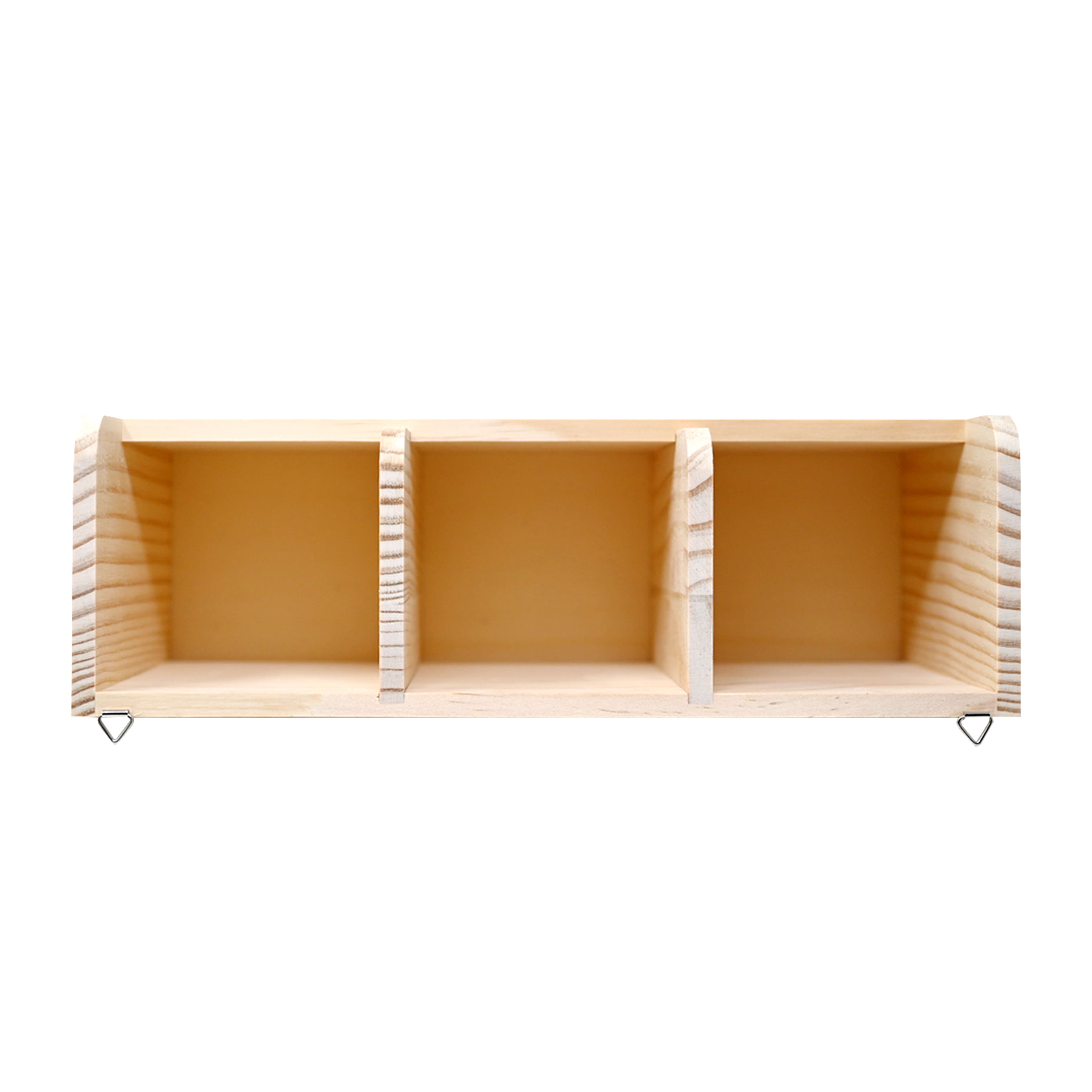 11.5&#x22; 3 Compartment Wood Wall Organizer Box