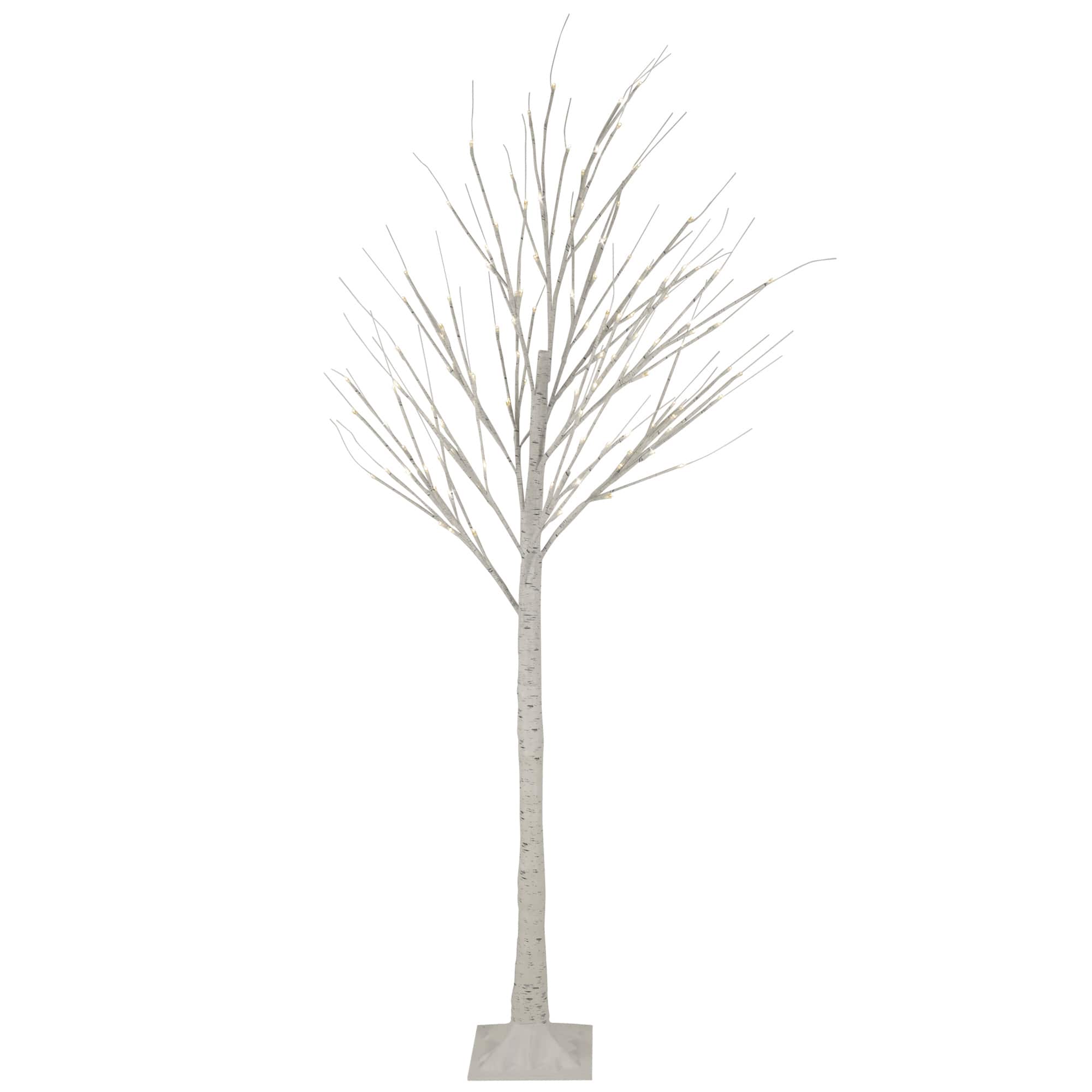 6ft. Pre-Lit White Twig Artificial Christmas Tree, Warm White LED Lights