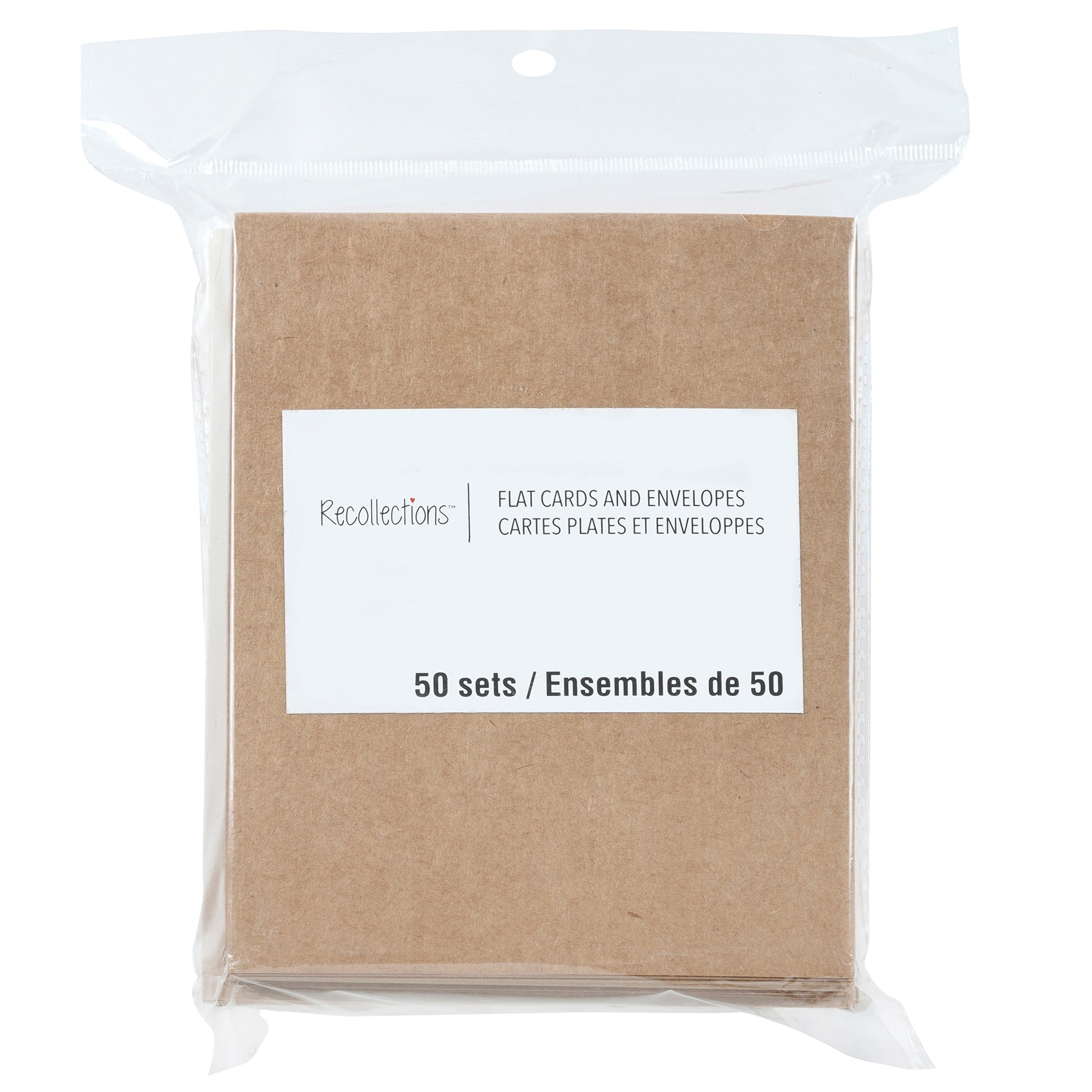 12 Packs: 50 ct. (600 total) 4.25" x 5.5" Kraft Flat Cards & Envelopes by Recollections™