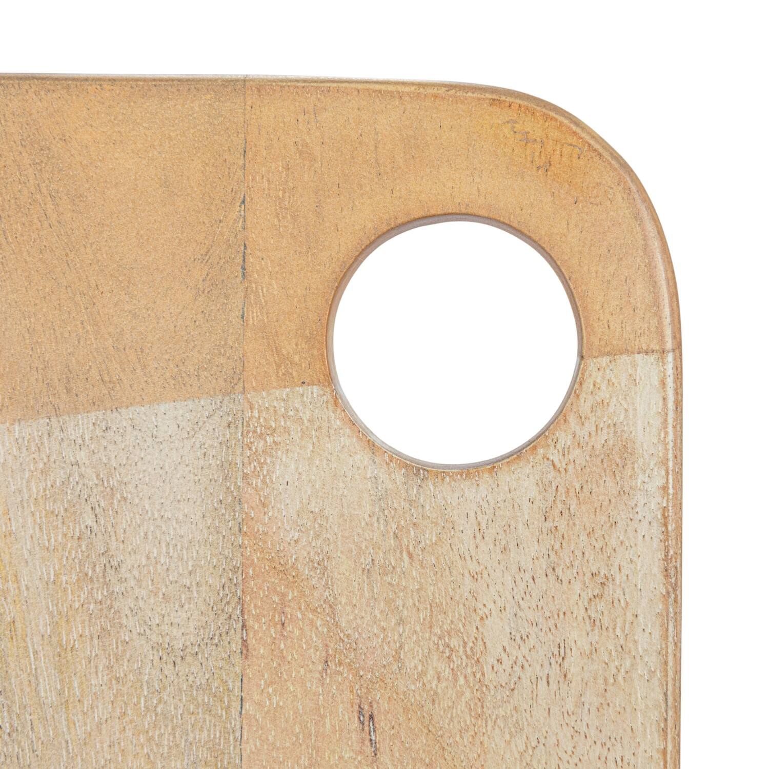 Hello Honey® 14.75" Whitewashed Handled Mango Wood Cheese & Cutting Board