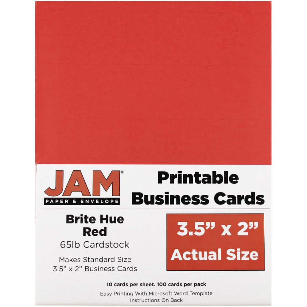 JAM Paper Brite Hue Printable Business Cards, 100ct.