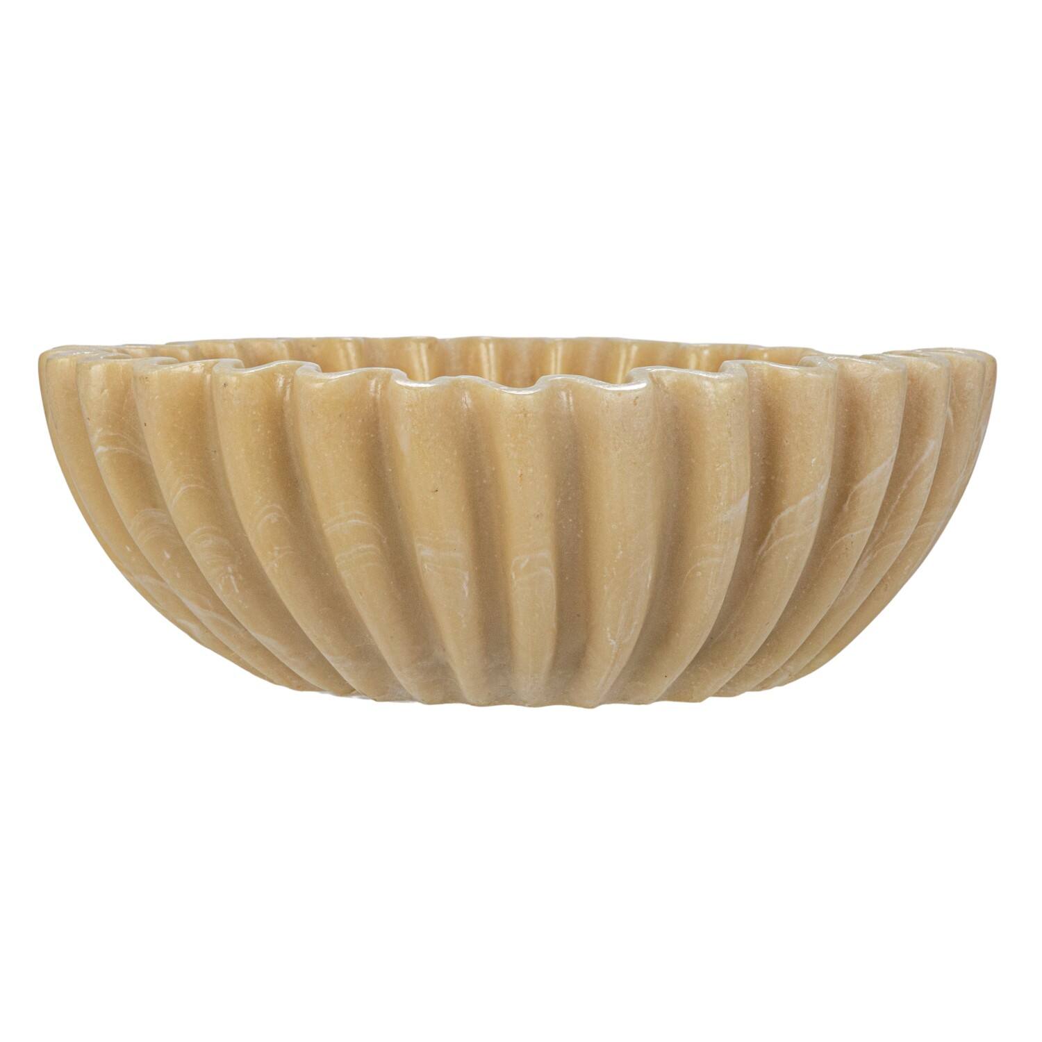 Hello Honey® 8" Beige Decorative Pleated Bowl