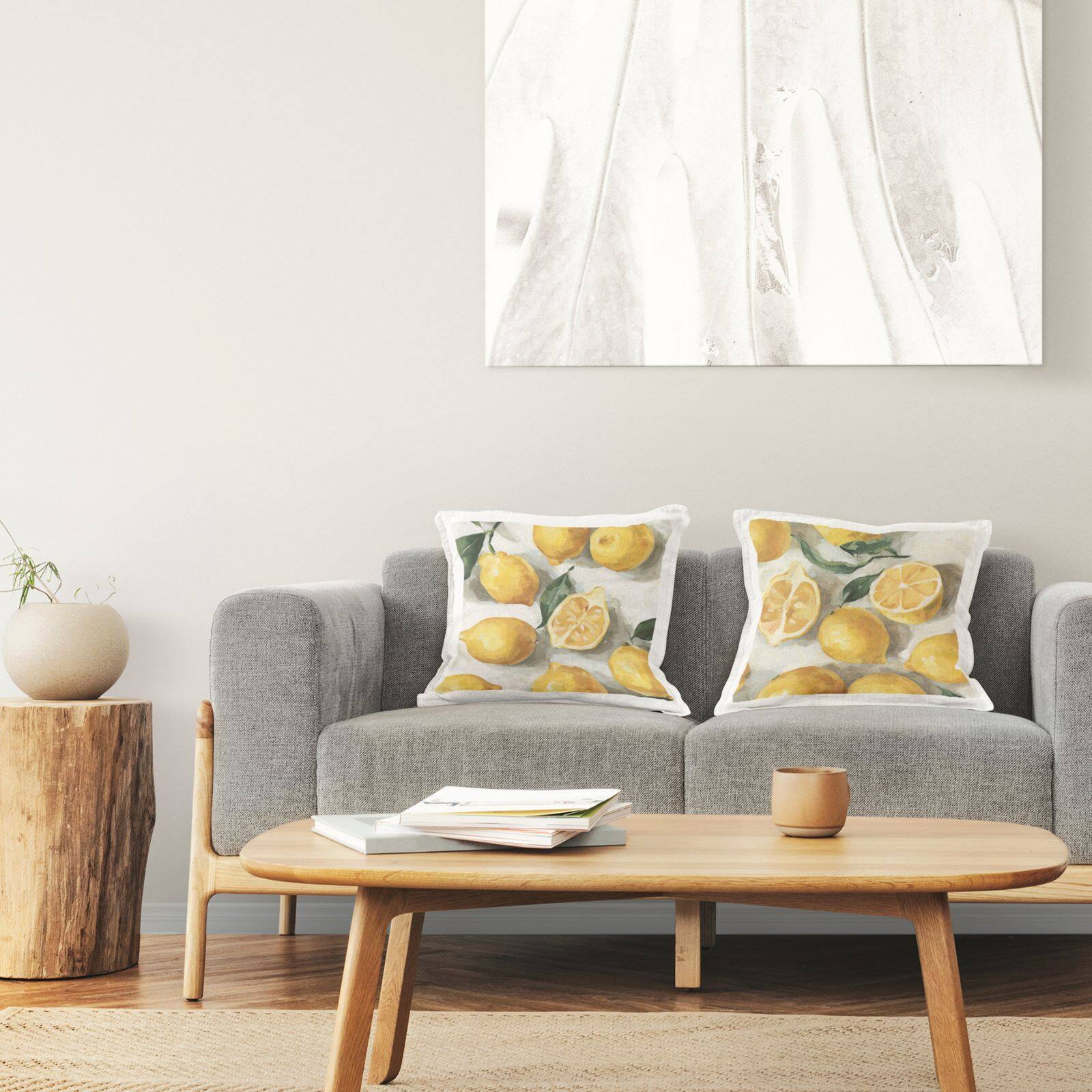 Stupell Industries Country Citrus Fruit Scattered Lemons Still Life 2 Pillow Set, 18" x 18"