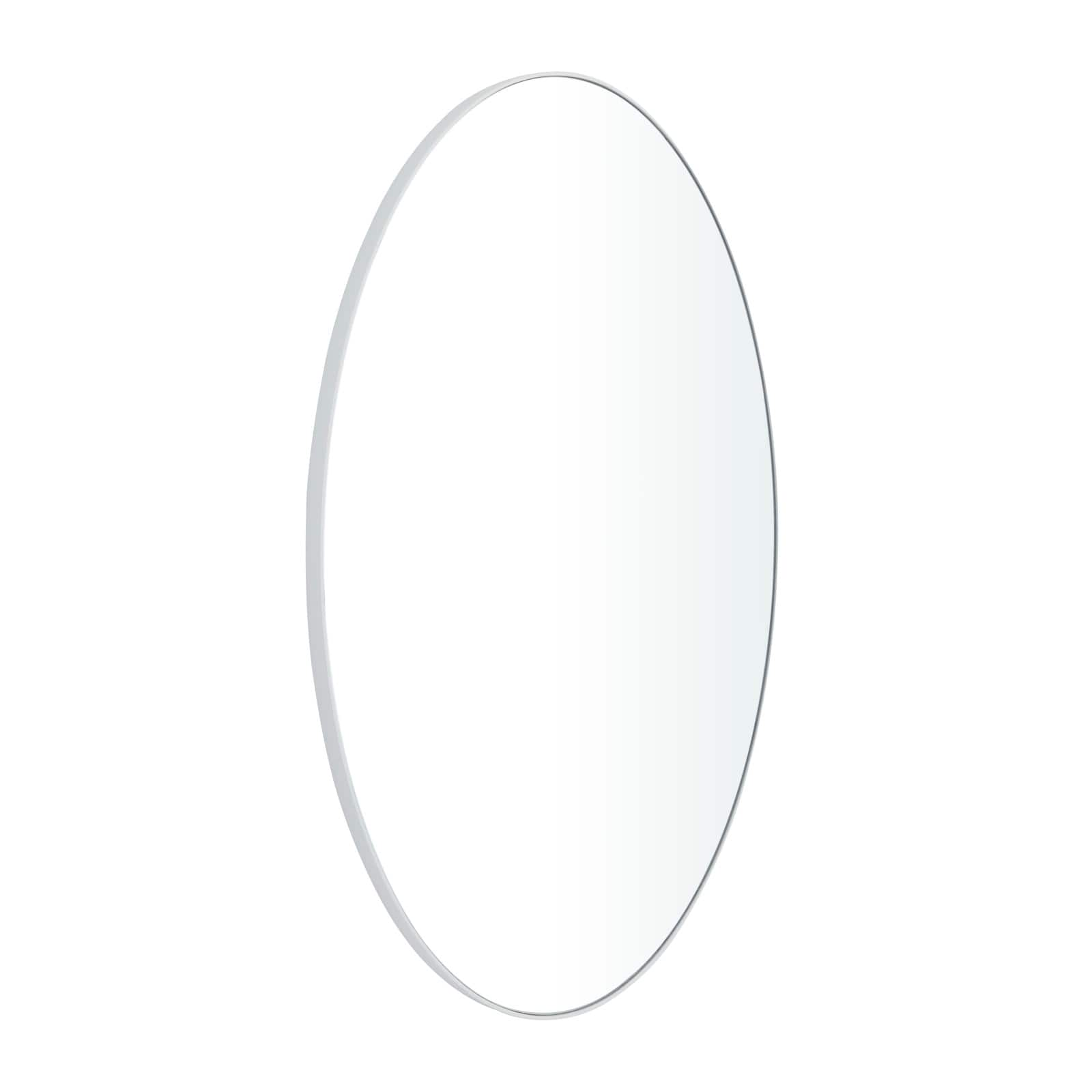 White Contemporary Wall Mirror, 24&#x22; x 1&#x22; x 40&#x22;