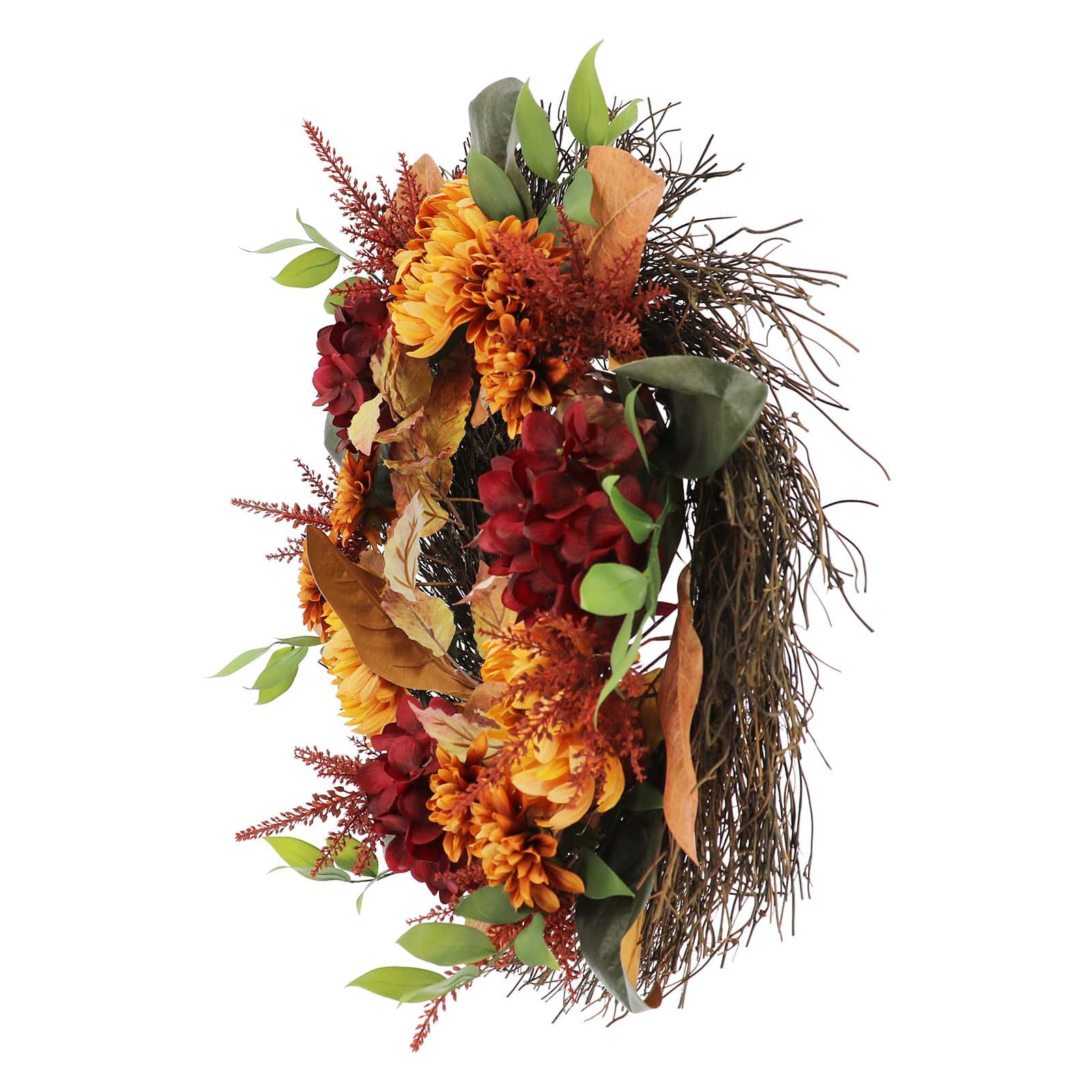 22&#x22; Burgundy Hydrangea &#x26; Dahlia Wreath by Ashland&#xAE;