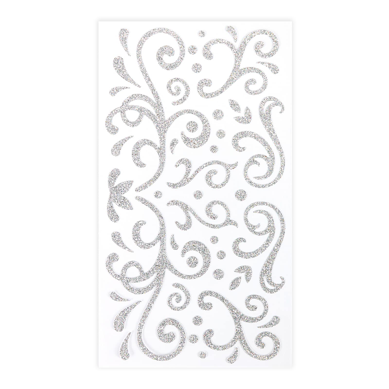12 Pack: Silver Holographic Glitter Swirl Stickers by Recollections&#x2122;