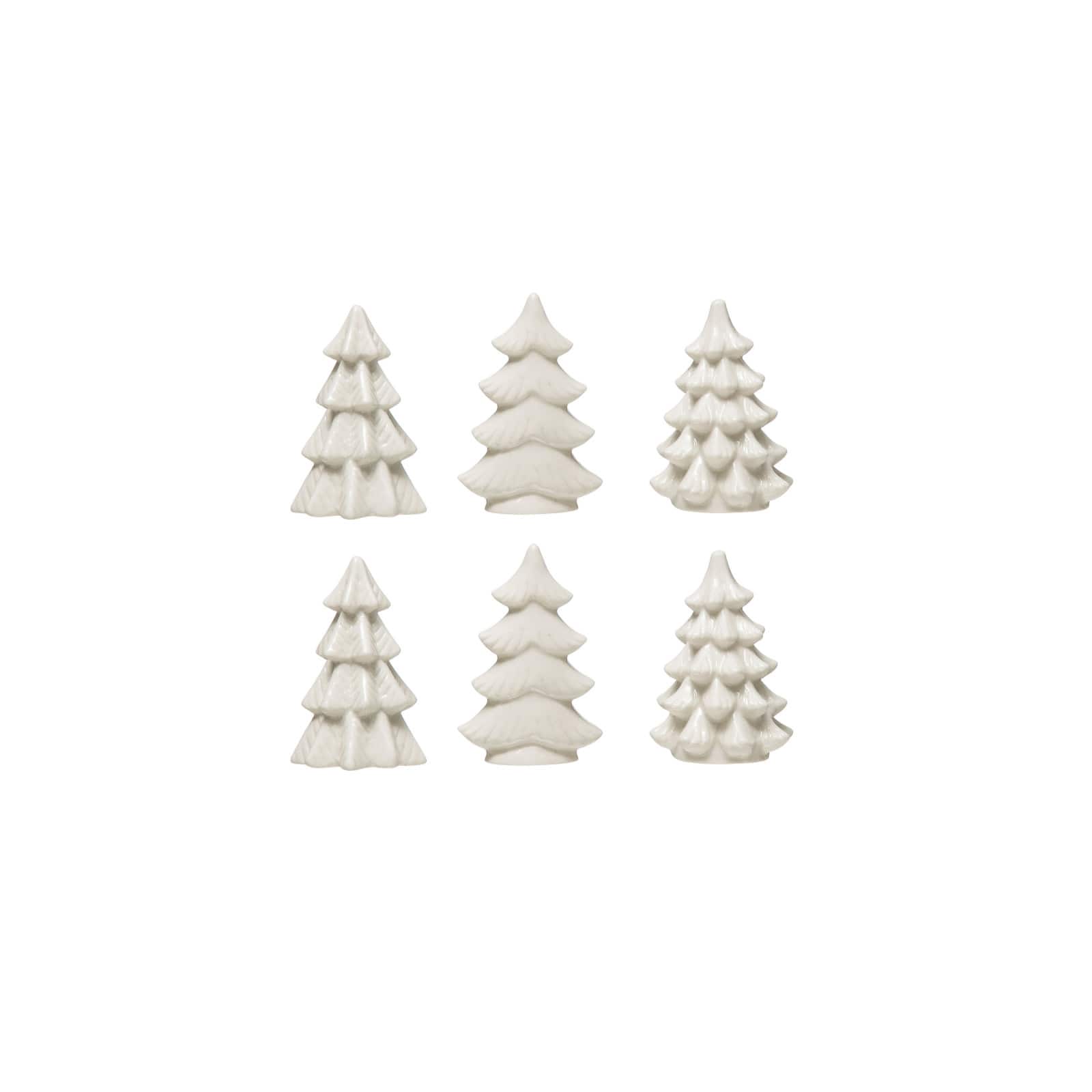 Hello Honey&#xAE; 3&#x22; White Stoneware Trees Set