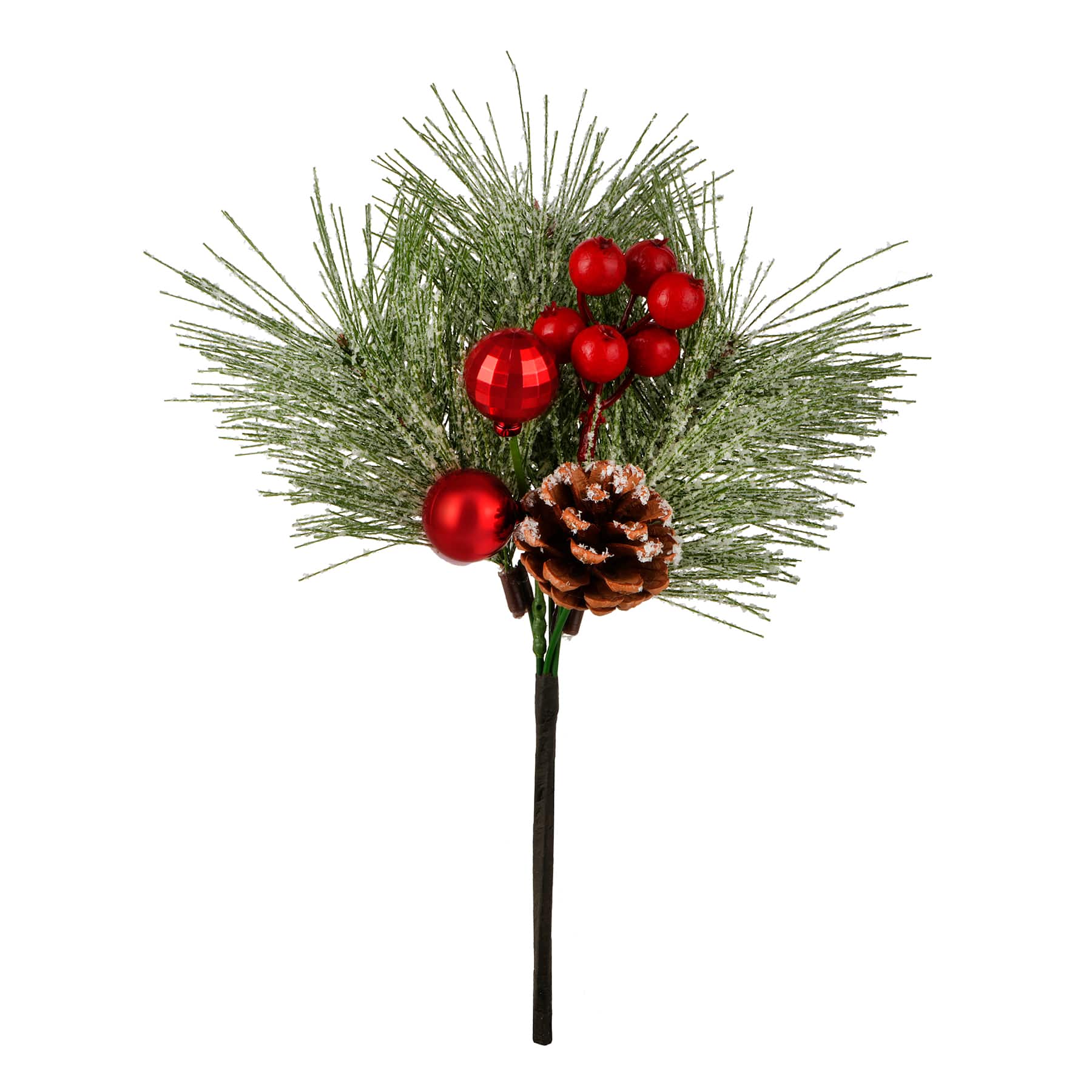 13&#x22; Snowy Pine, Berry, Pinecone &#x26; Red Ornament Pick by Ashland&#xAE;