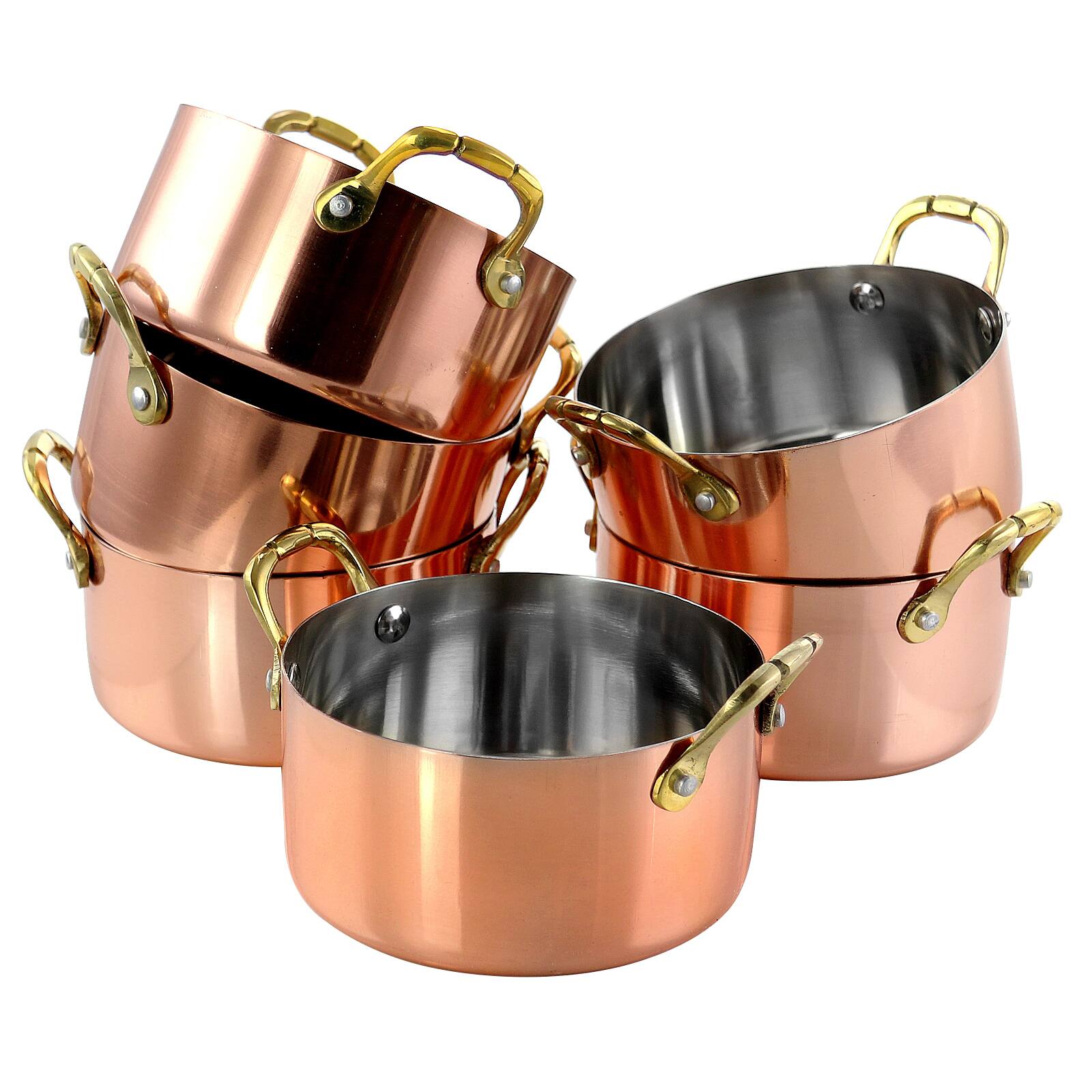 Gibson Home® Rembrandt 4.7'' Copper-Plated Stainless Steel Mini Dutch Oven Set