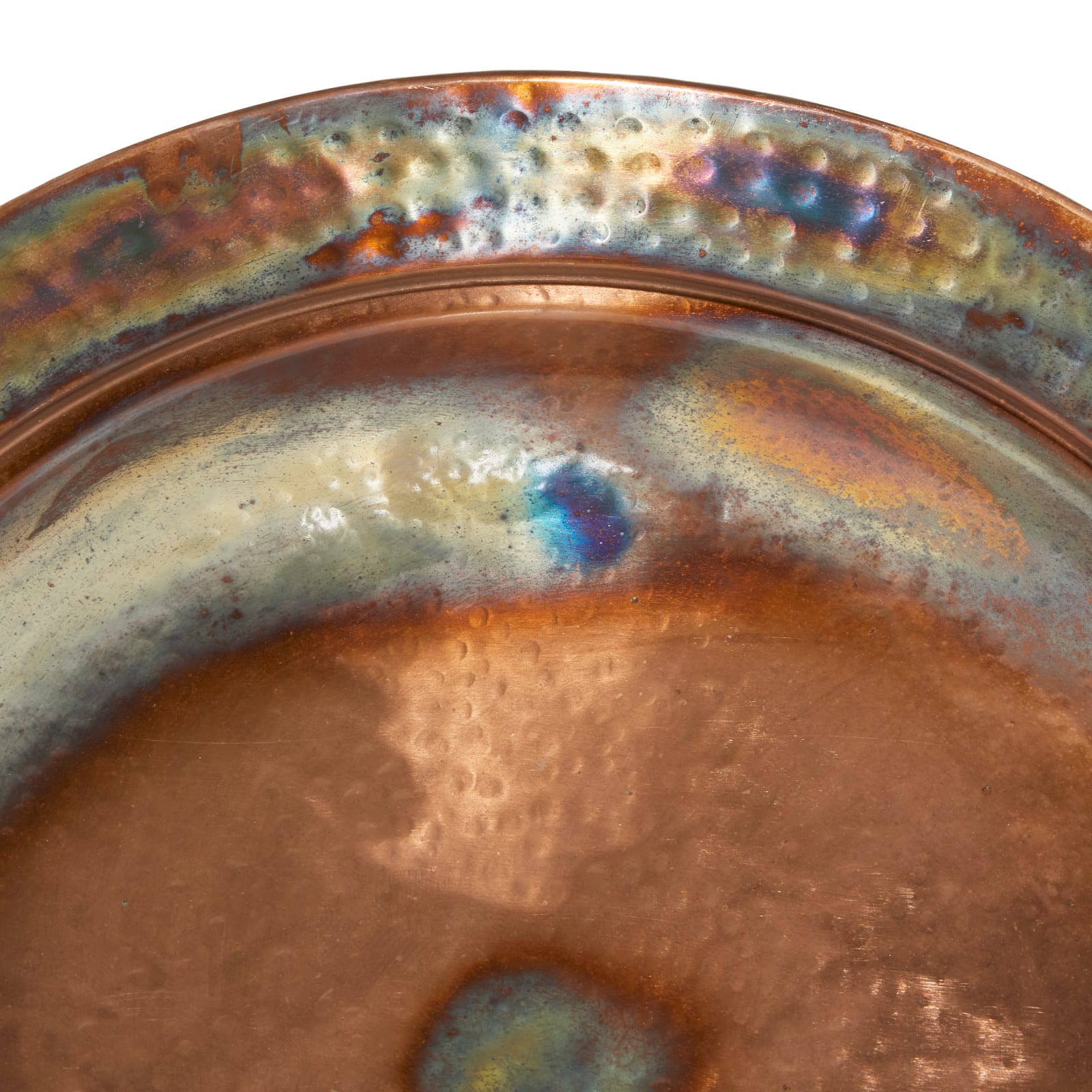 29.5" Copper Metal Round Charger Plate Sculpture