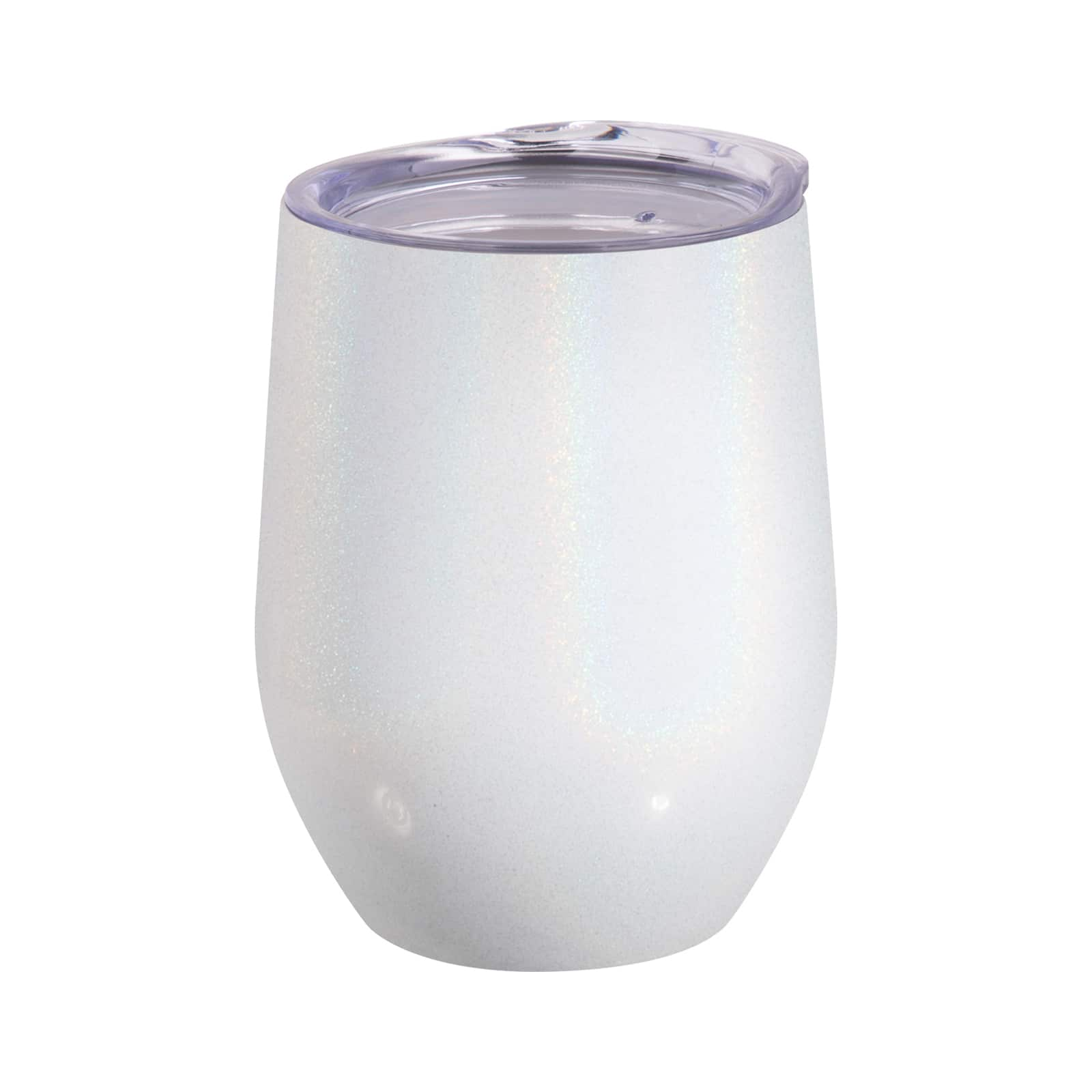 Craft Express 12oz. White Glitter Sparkling Stainless Steel Stemless Cup, 6ct.