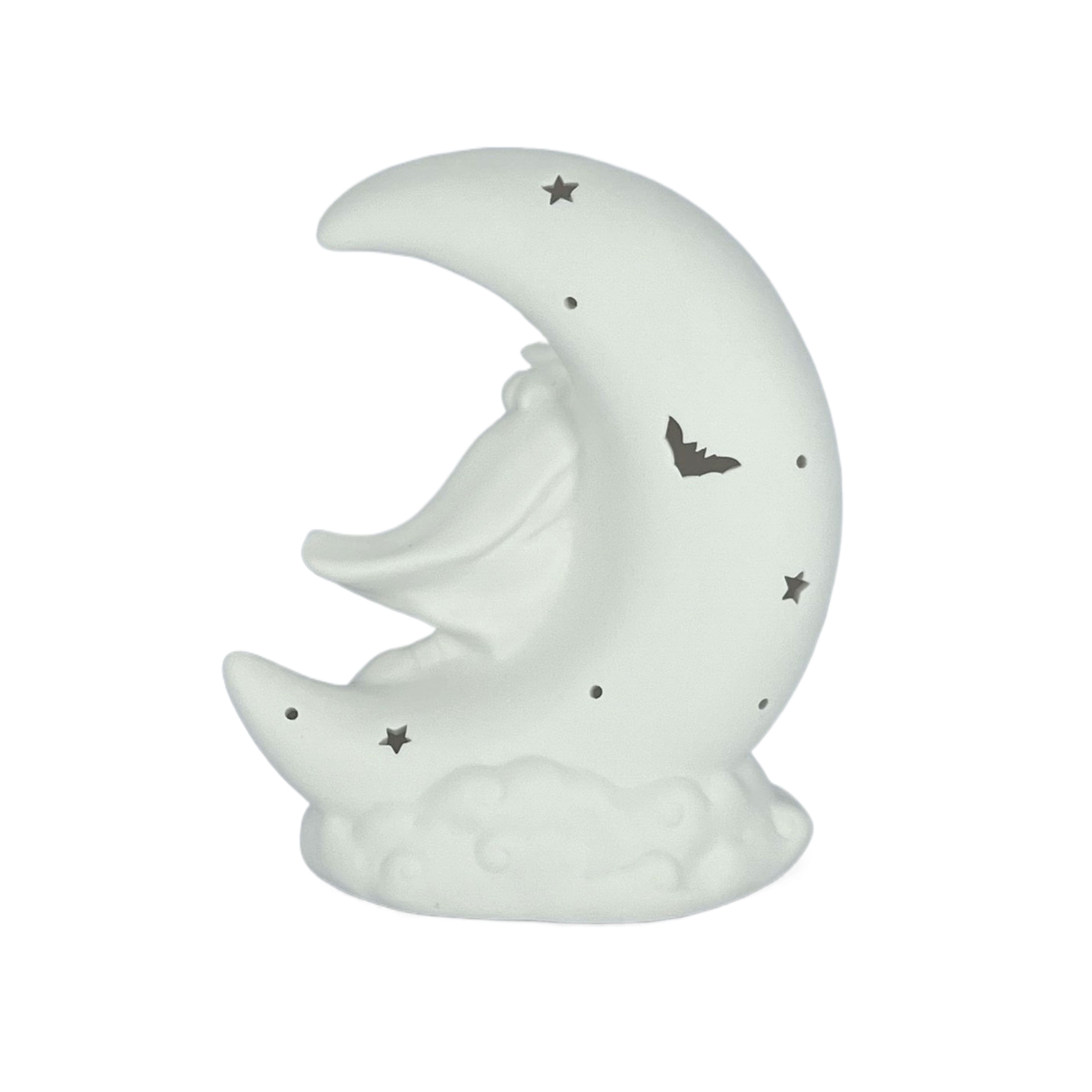 7&#x22; DIY Ceramic LED Witch &#x26; Moon D&#xE9;cor by Make Market&#xAE;
