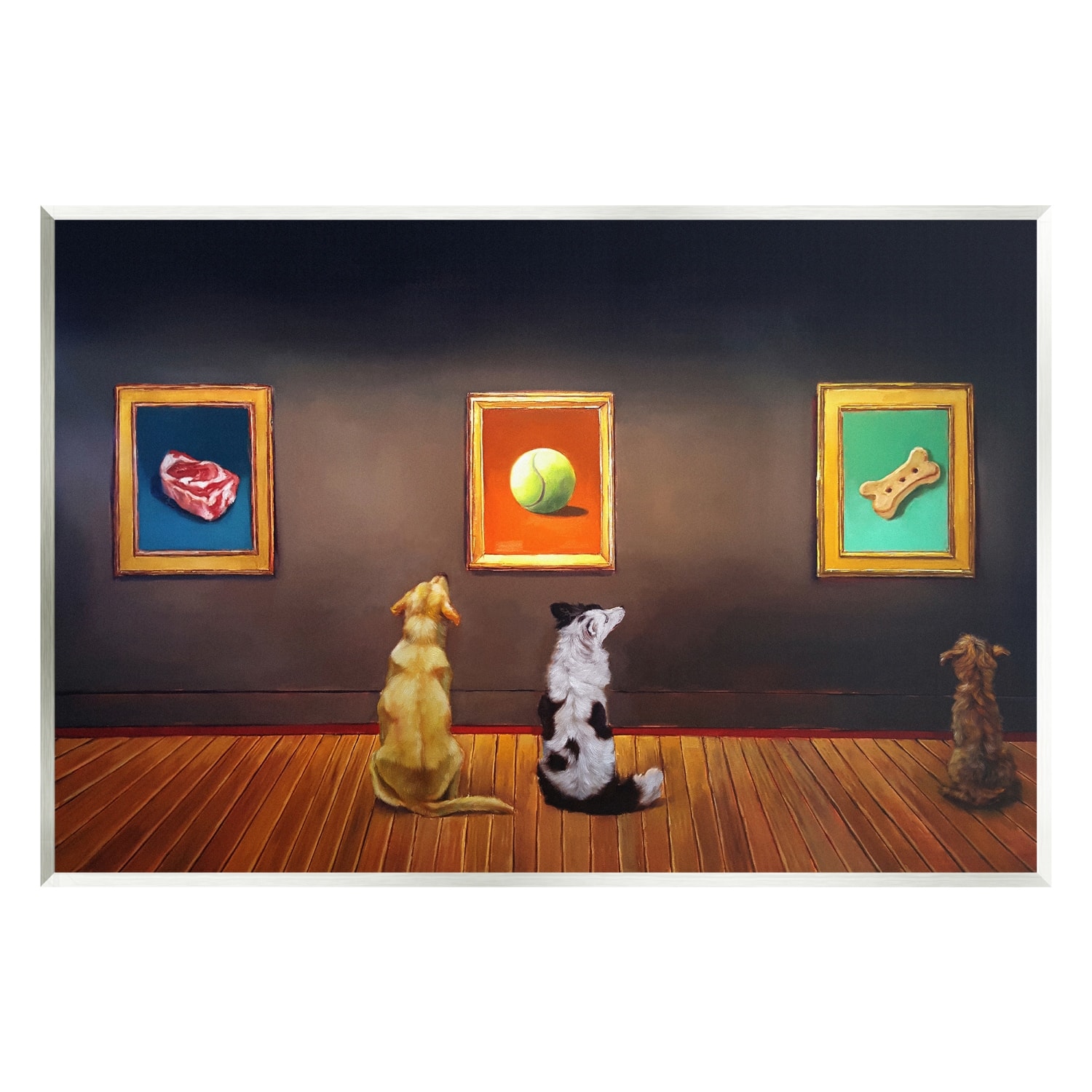Stupell Industries Funny Dog Museum Gallery Animals Wall Plaque Art