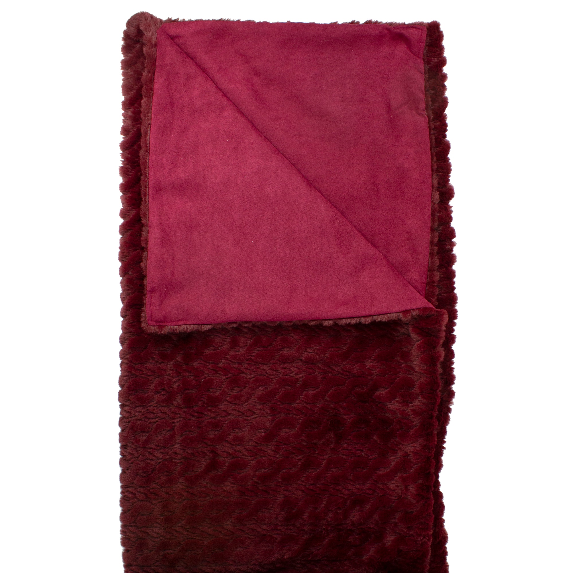 Burgundy Red Ultra Plush Faux Fur Throw Blanket