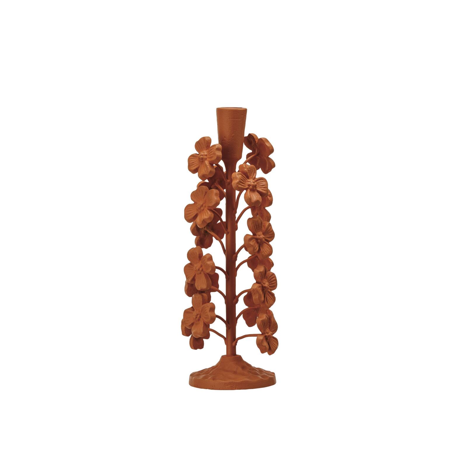 Hello Honey&#xAE; 11&#x22; Terra Cotta Blossom Taper Candle Holder