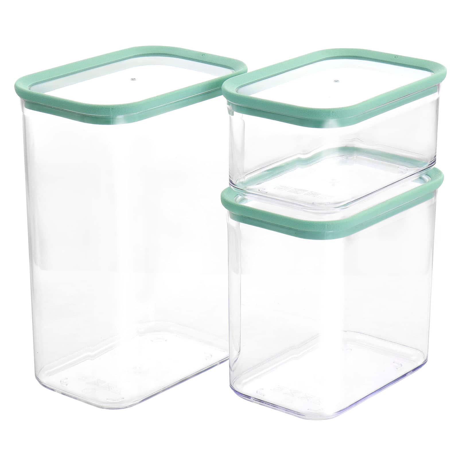 Martha Stewart Mint Green Rectangular Plastic Stackable Container Set