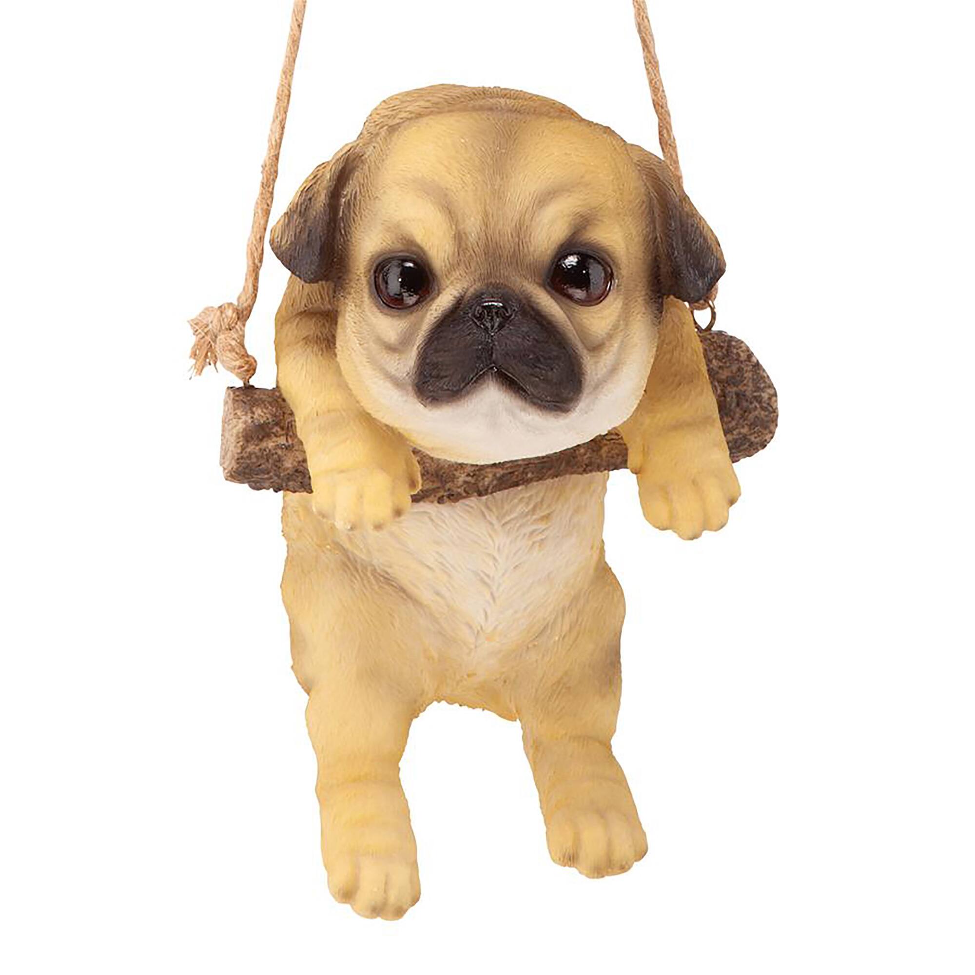 Design Toscano 8&#x22; Pug Puppy on a Perch Hanging Dog Sculpture