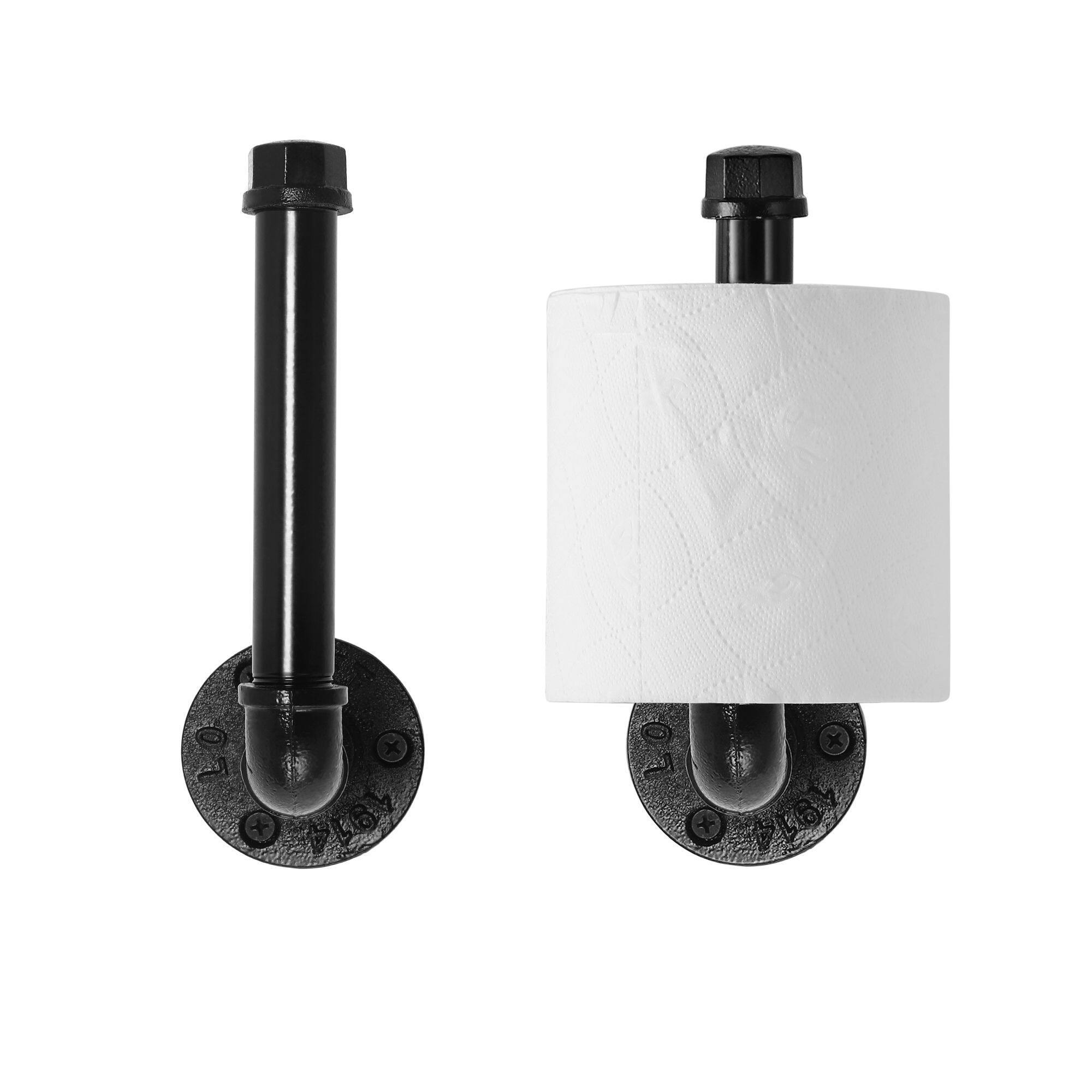 NEX&#x2122; 6.5&#x22; Black Iron Rustic Toilet Paper Roll Holders, 2ct.