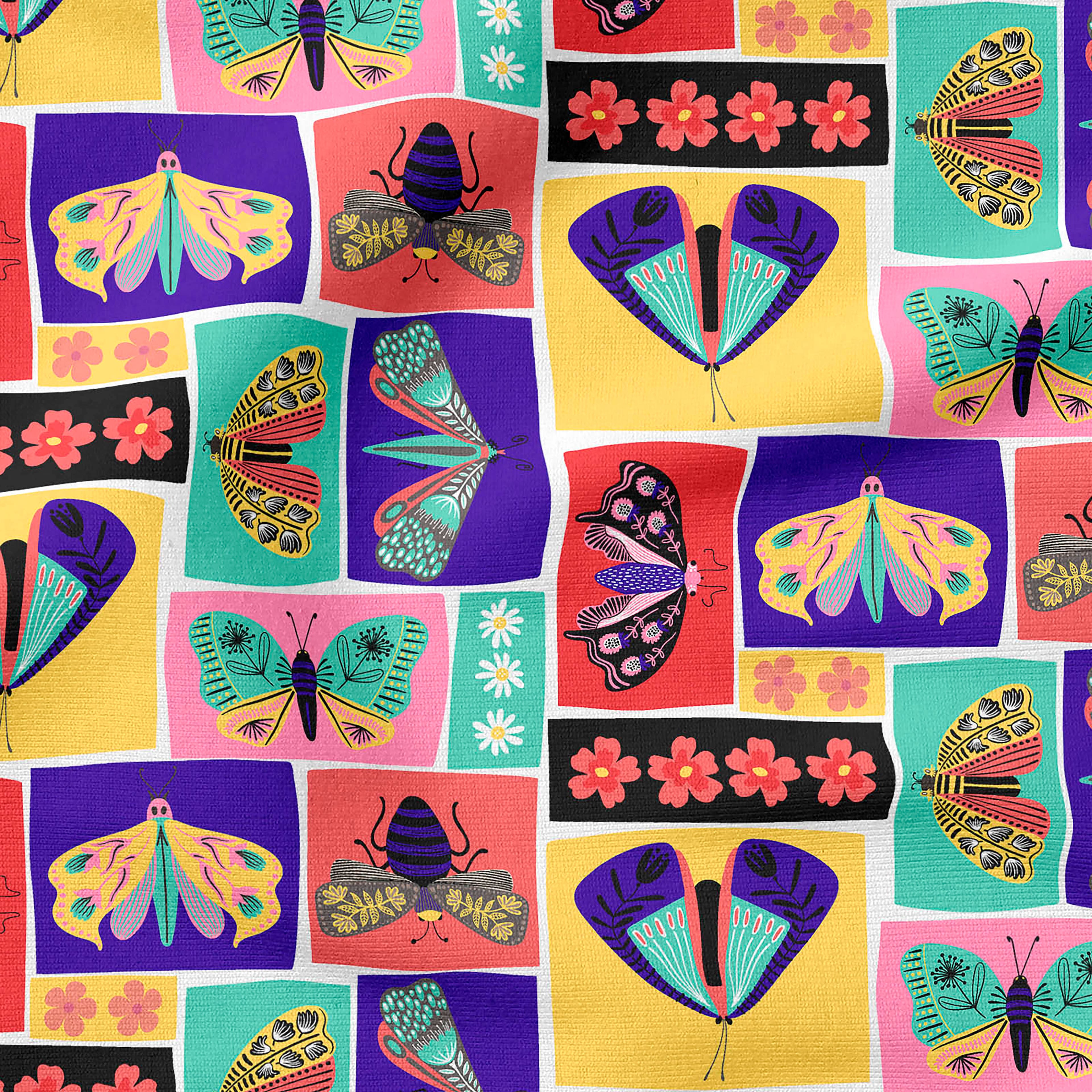Fabric Editions Multicolor Bug Out Patch Cotton Fabric