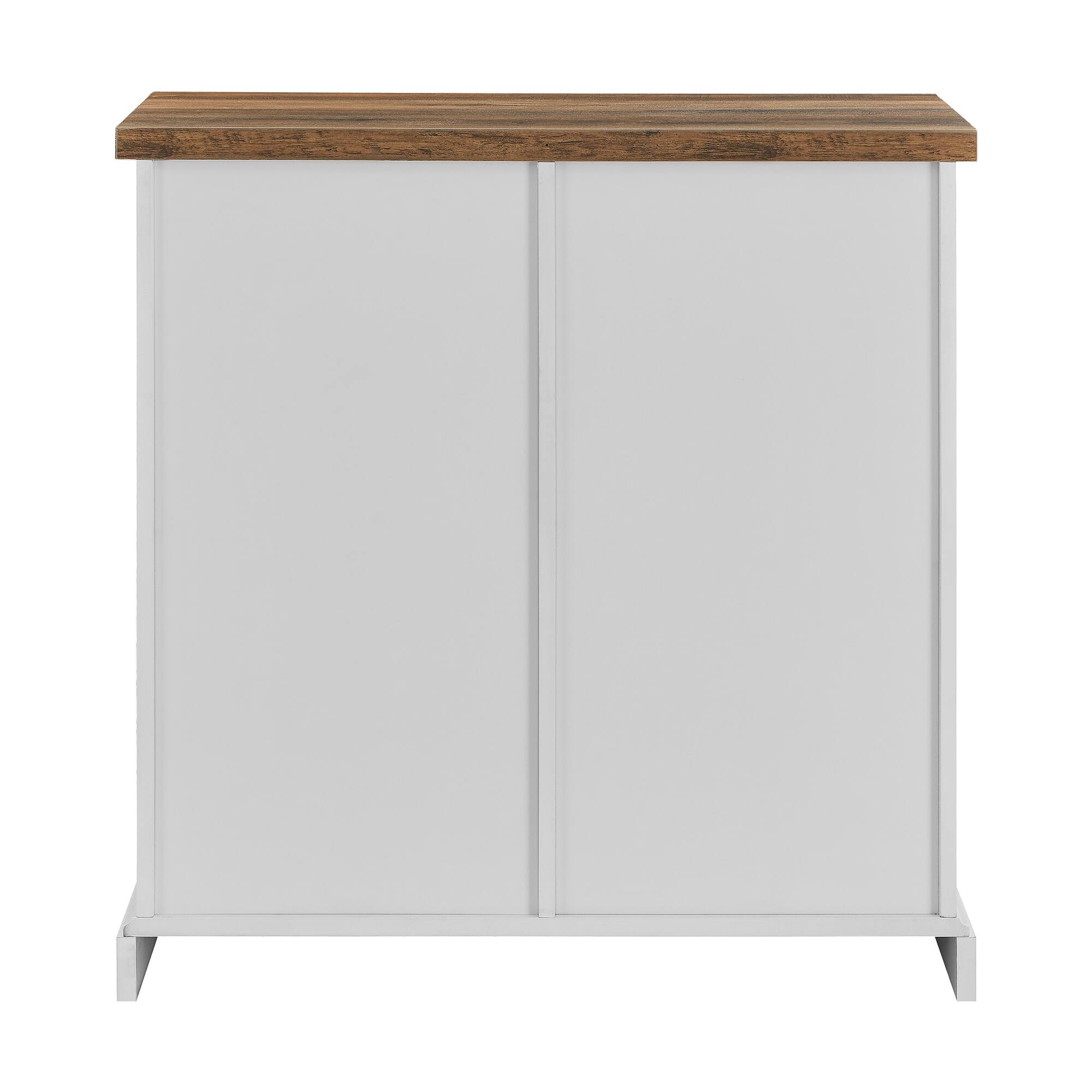 Walker Edison 32&#x22; Solid White Reclaimed Barnwood Rustic Farmhouse Buffet 