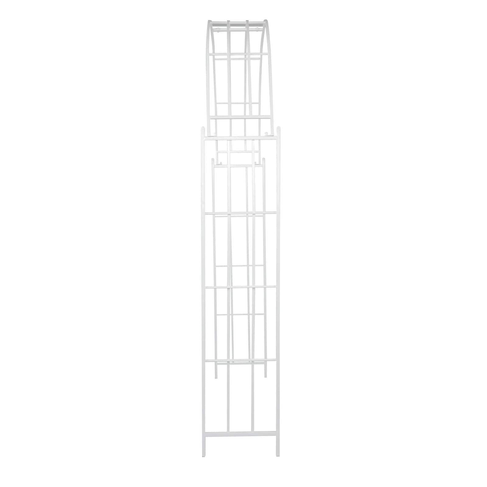 White Iron Contemporary Garden Arbor, 91&#x22; x 54&#x22; x 15&#x22;