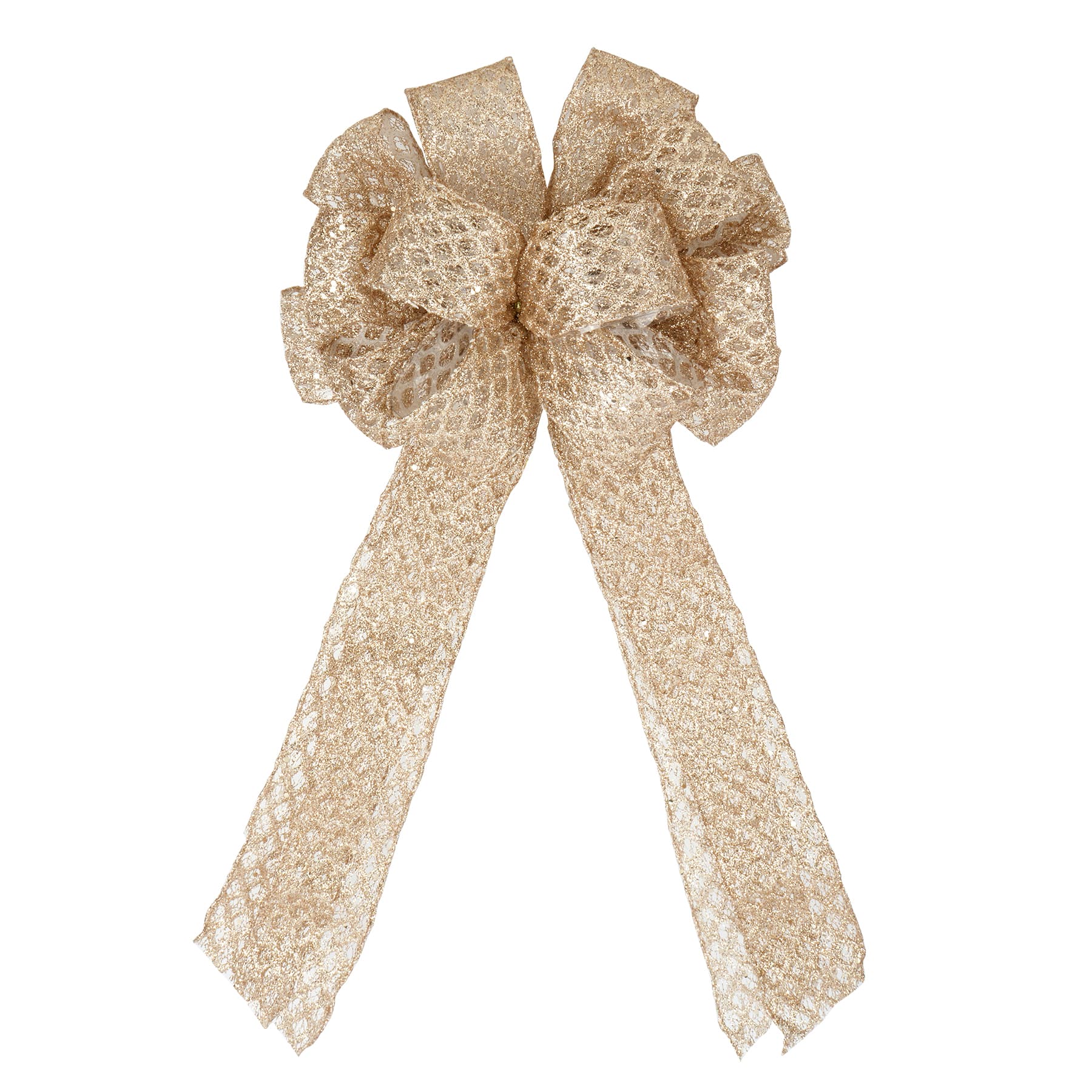 20.5&#x22; Gold Mesh Tree Topper Bow by Celebrate It&#x2122;