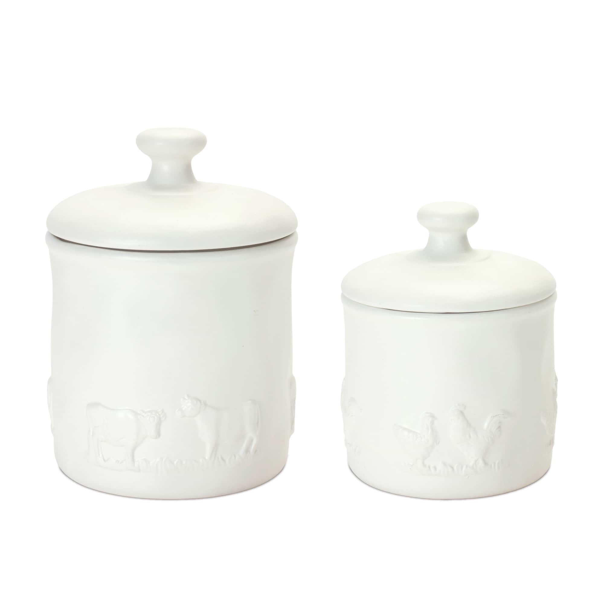Ceramic Farm Animal Canister Set