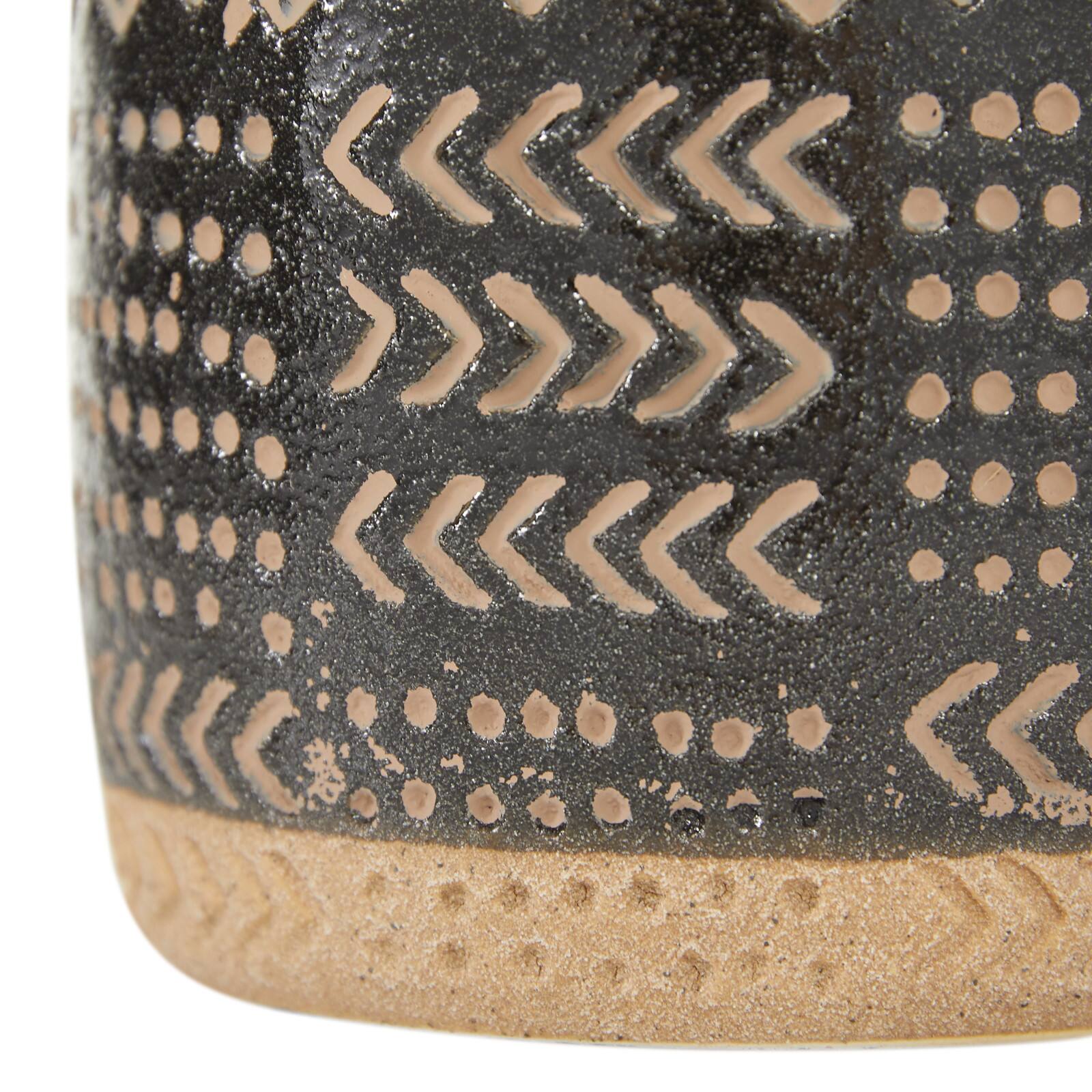 Black Porcelain Eclectic Vase, 18" x 6" x 6"