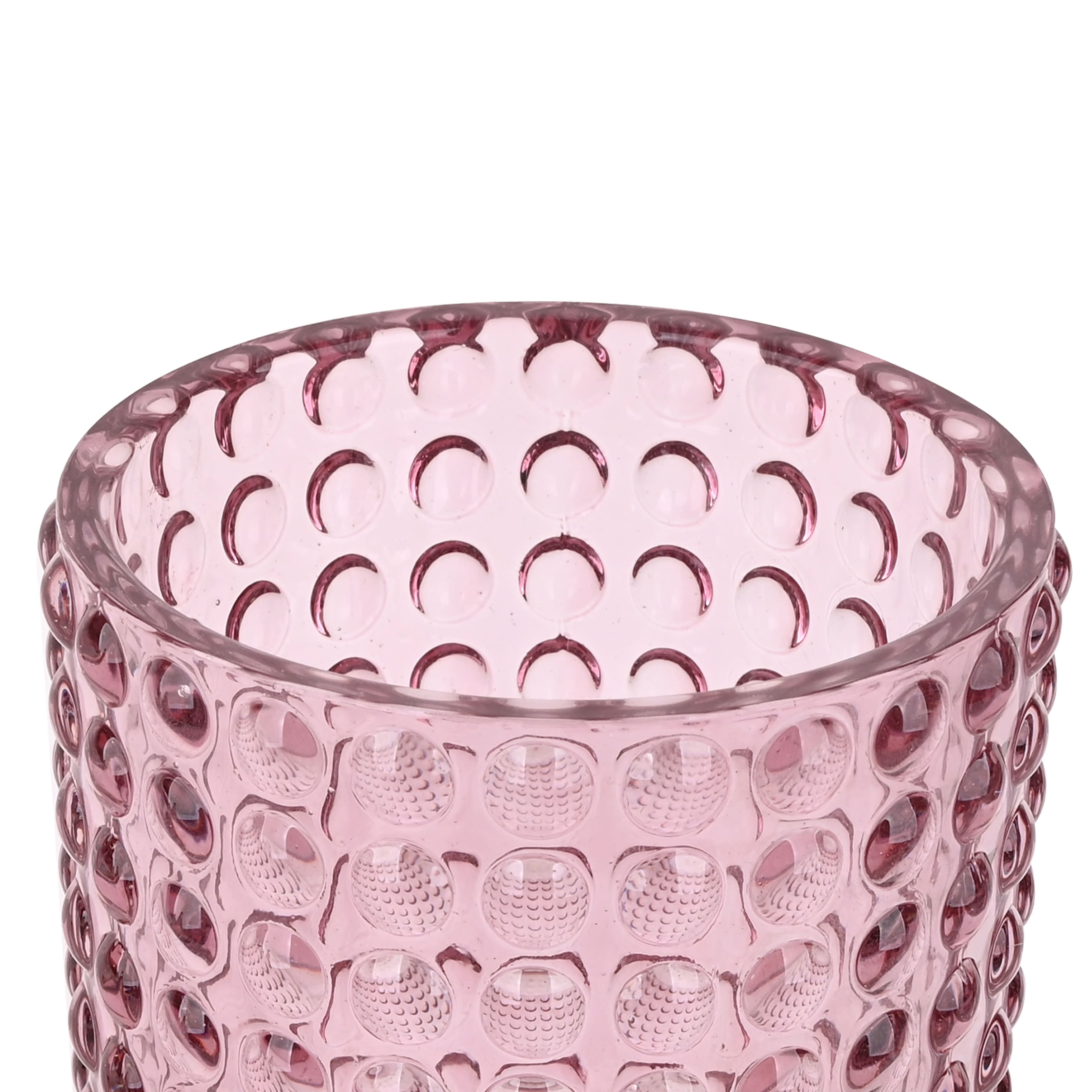 7&#x22; Pink Hobnail Glass Container by Ashland&#xAE;