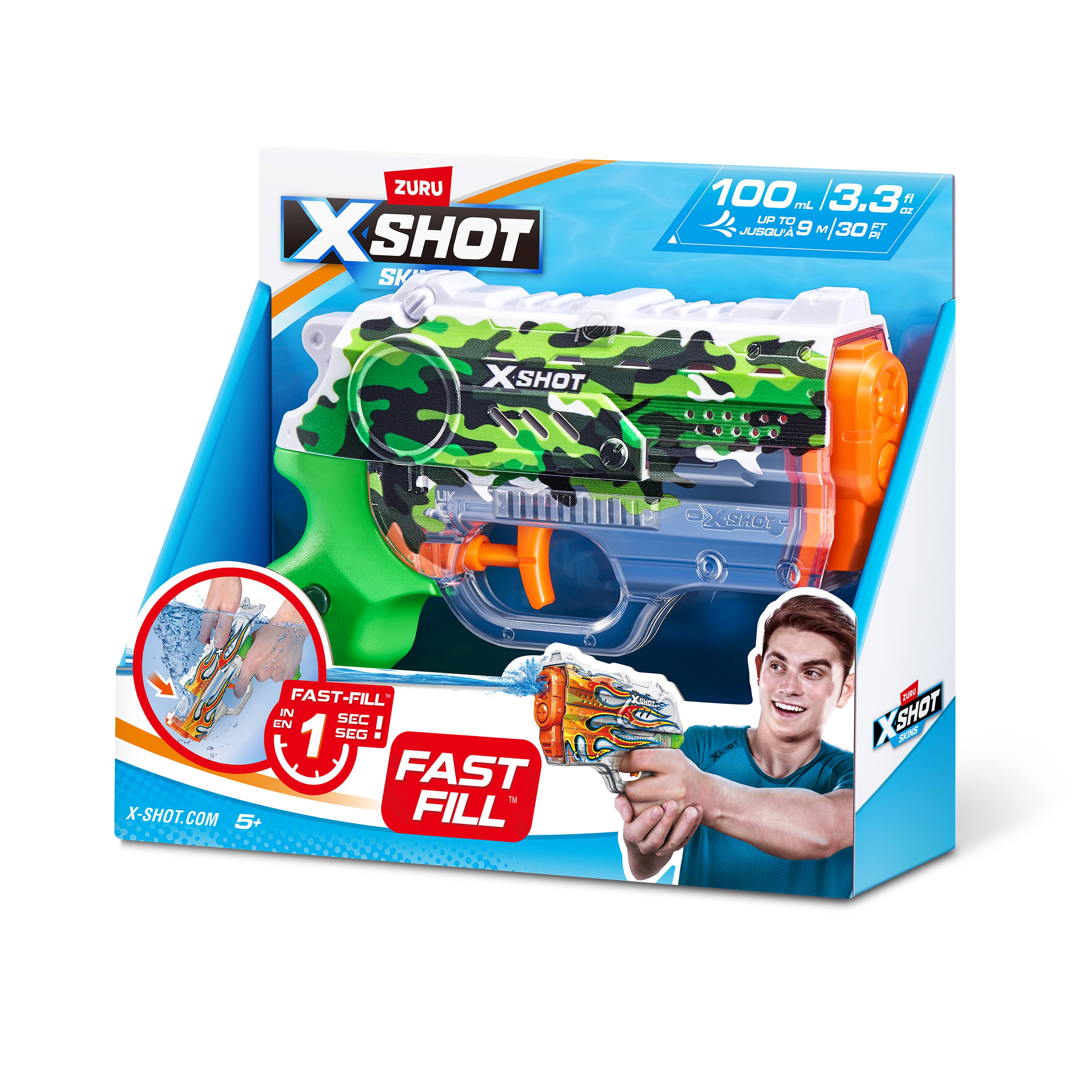 Assorted Zuru X-SHOT Fast Fill Skins Nano Water Blaster, 1pc.